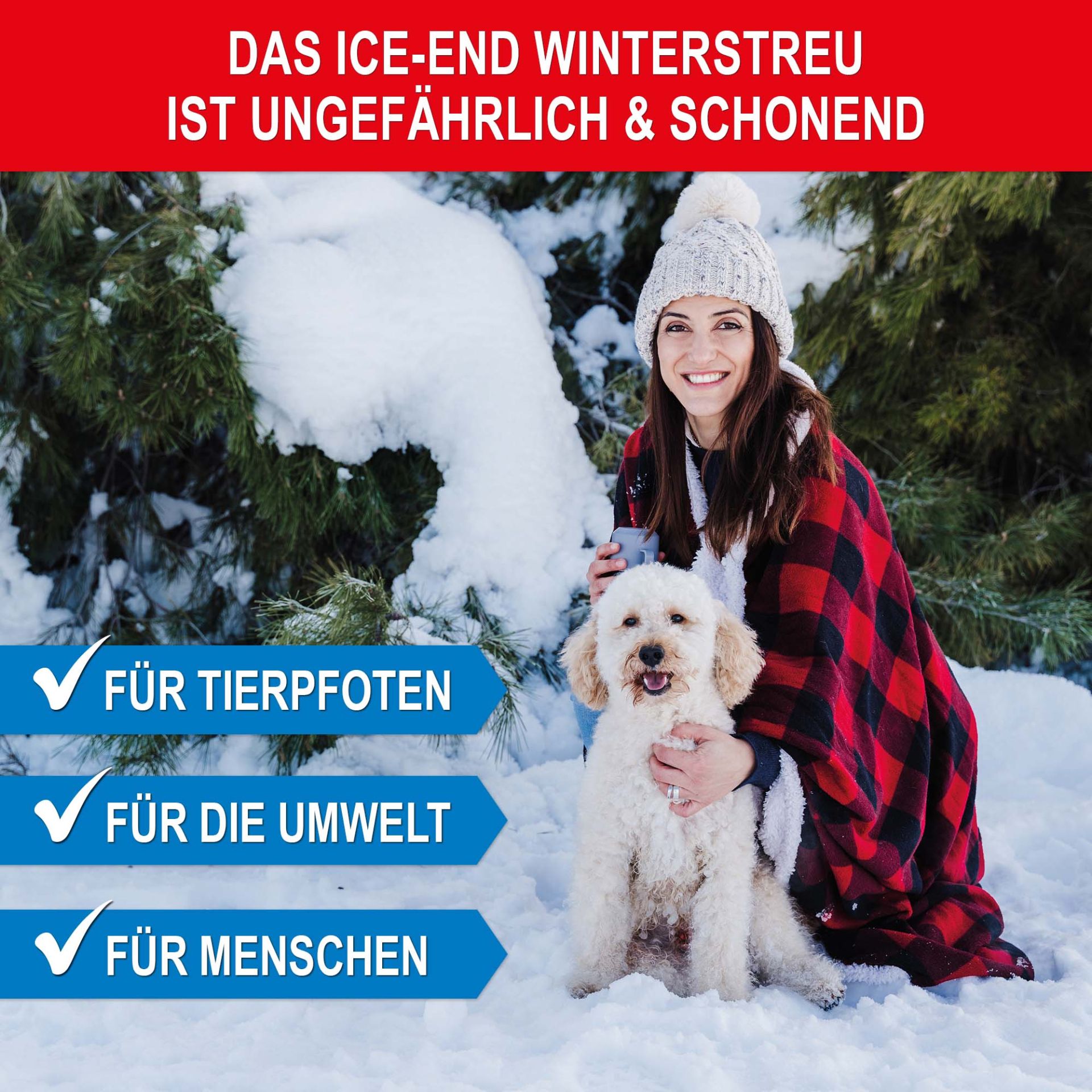 Ungefährlich, schonend für Tierpfoten, Umwelt, Menschen - Streusalz Ersatz