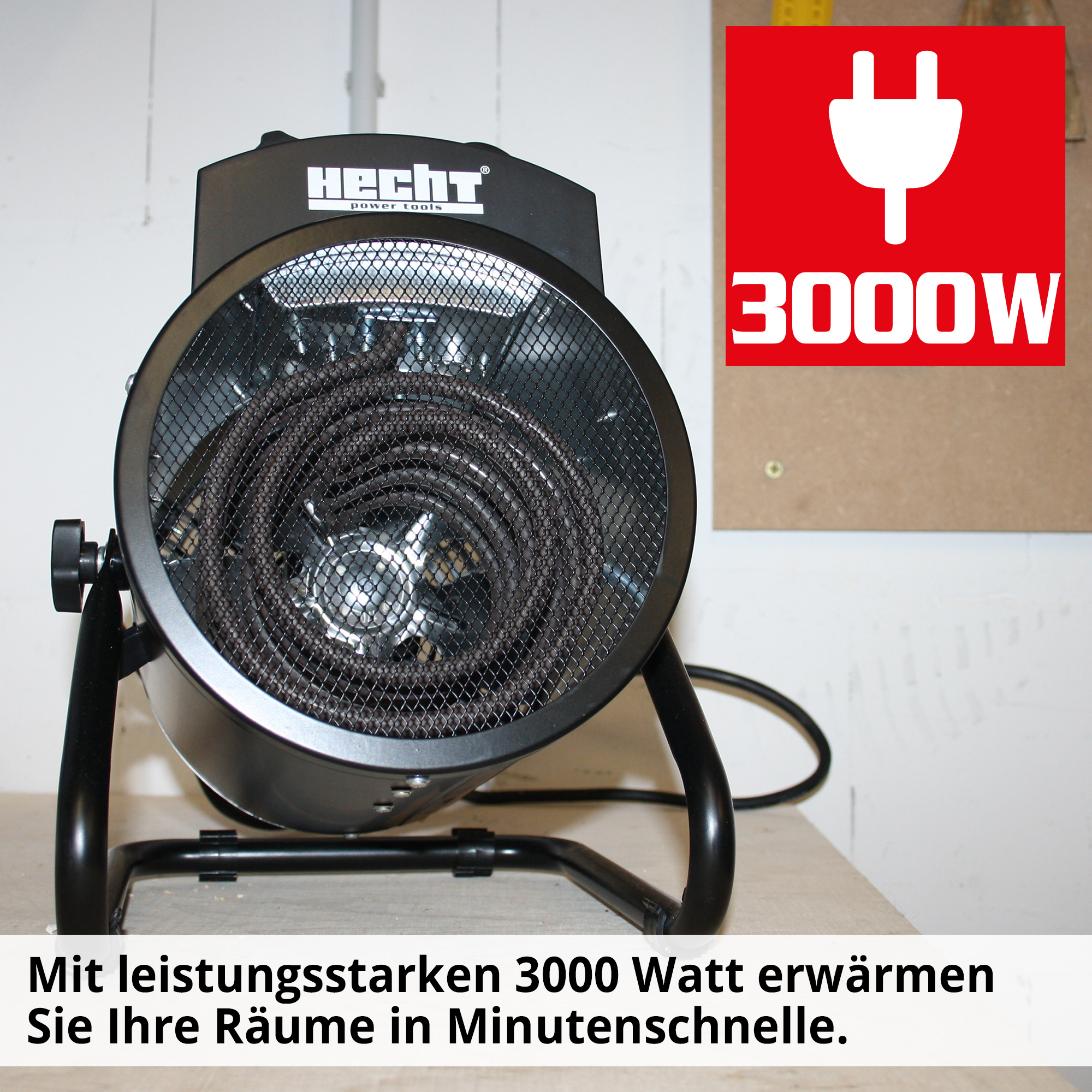 HECHT Elektro Heizlüfter »3329« Elektro Heizlüfter mit starkem Elektro-Motor