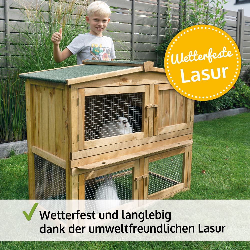 zooprinz Hasenstall Obelix Wetterfest und langlebig dank umweltfreundlicher Lasur