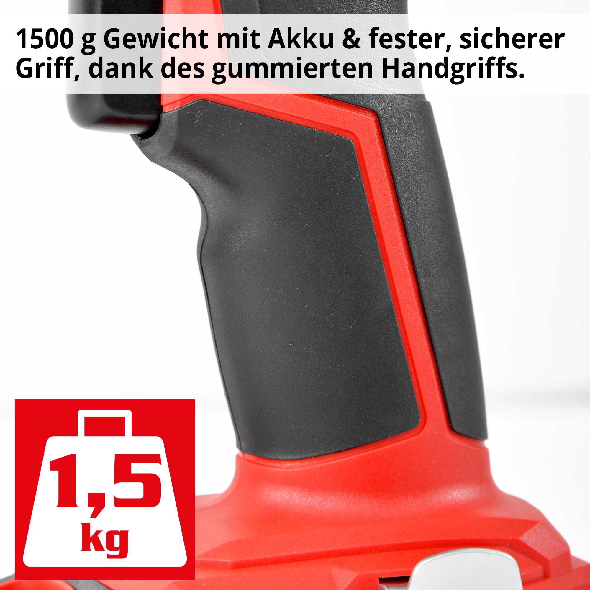 HECHT 1255 Akku Schlagbohrer; 1500 g Geweicht mit Akku & fester, sicherer Griff, dank des gummierten Handgriffs
