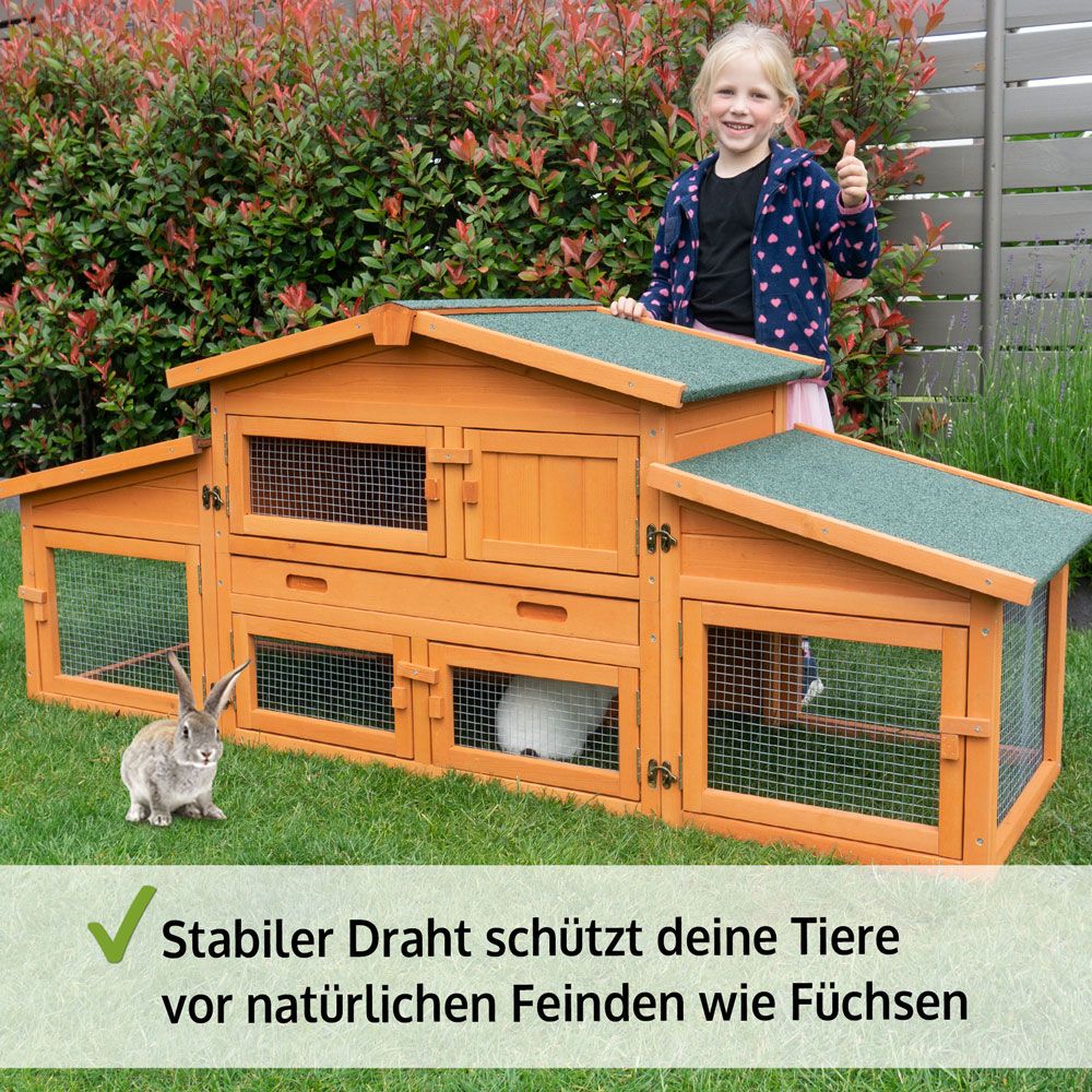 Hasenstall König großer Hasenstall mit stabilem Draht zum Schutz vor natürlichen Feinden Zooprinz