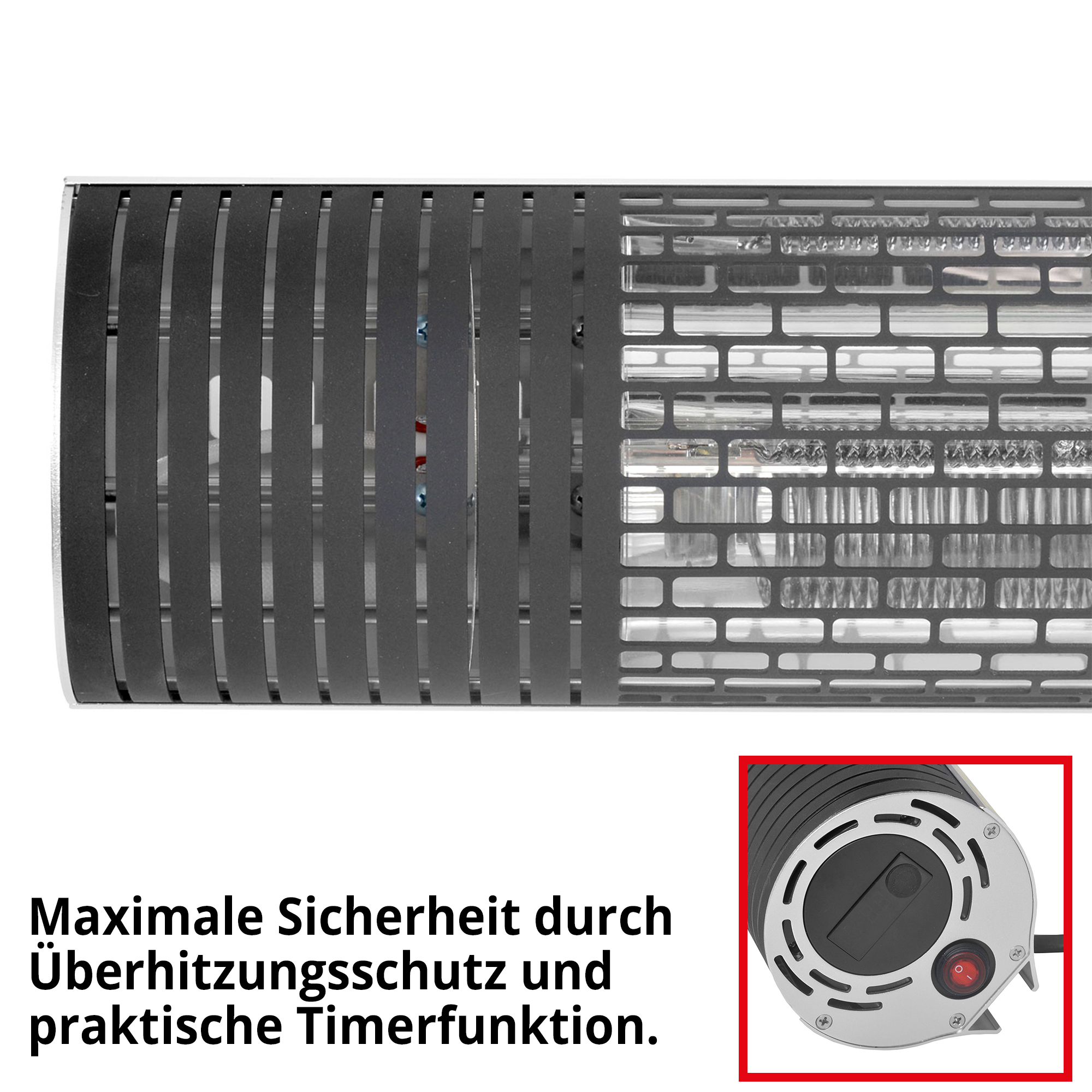 Infrarot Heizstrahler; Überhitzungsschutz und praktische Timerfunktion