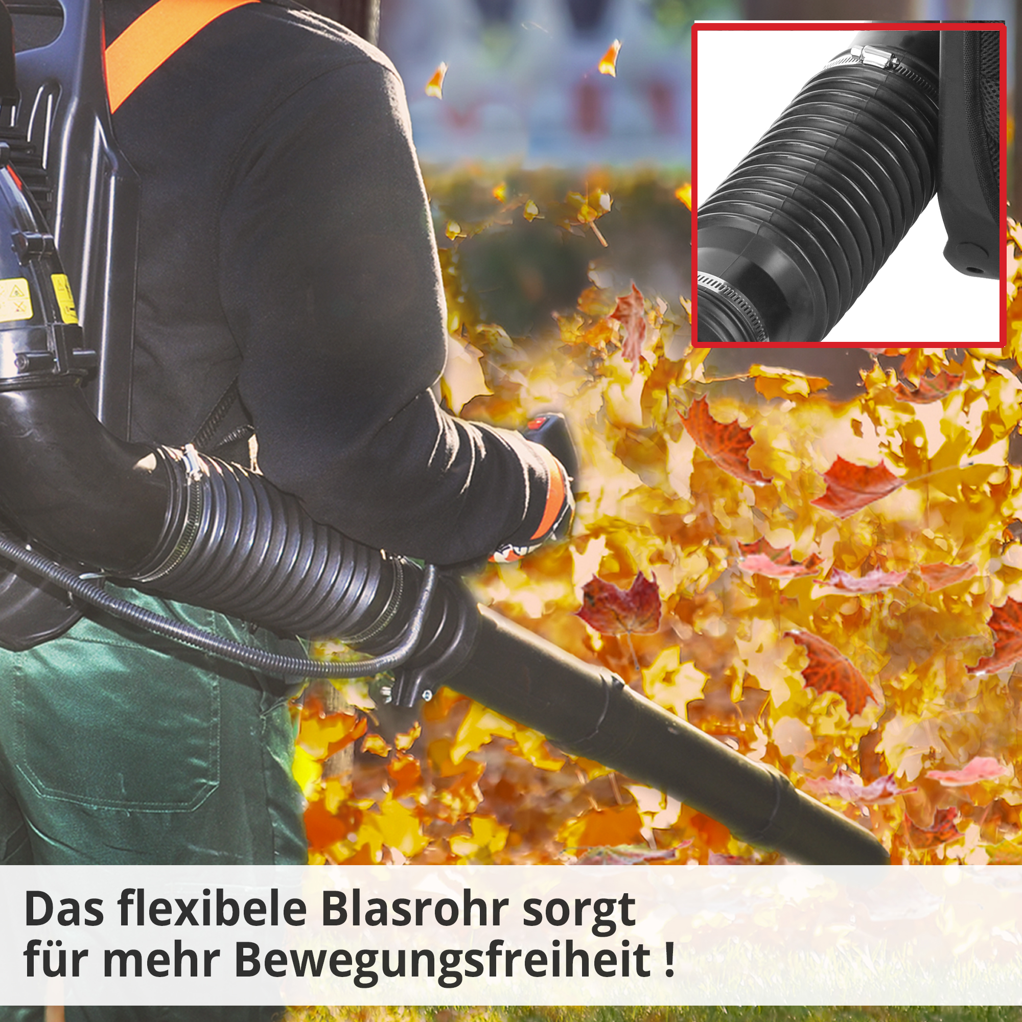 Hecht Benzin-Laubbläser 976 mit flexiblen Blasrohr für einfaches arbeiten 