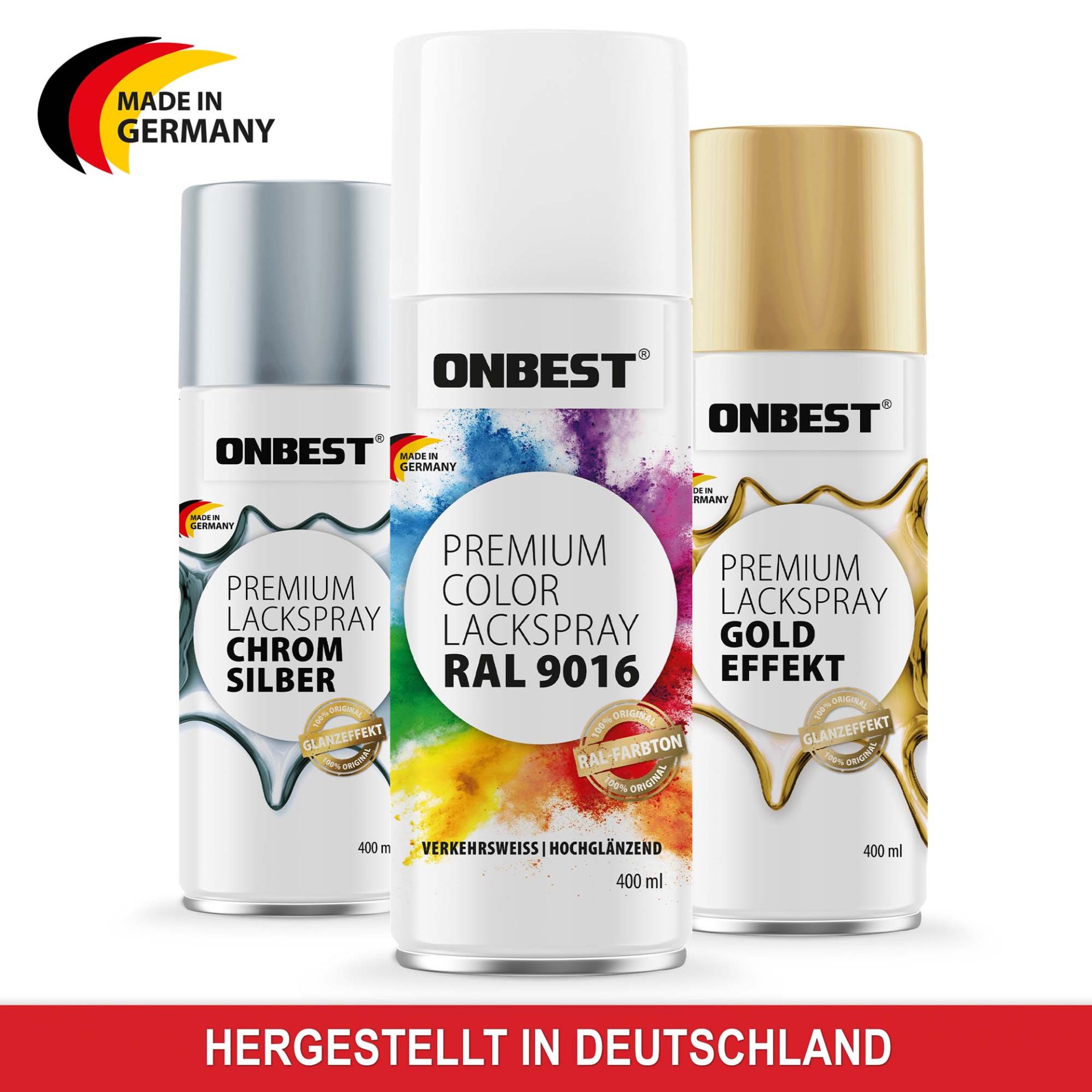 Lackspray Gold - Hergestellt in Deutschland, in verschiedenen Farben verfügbar