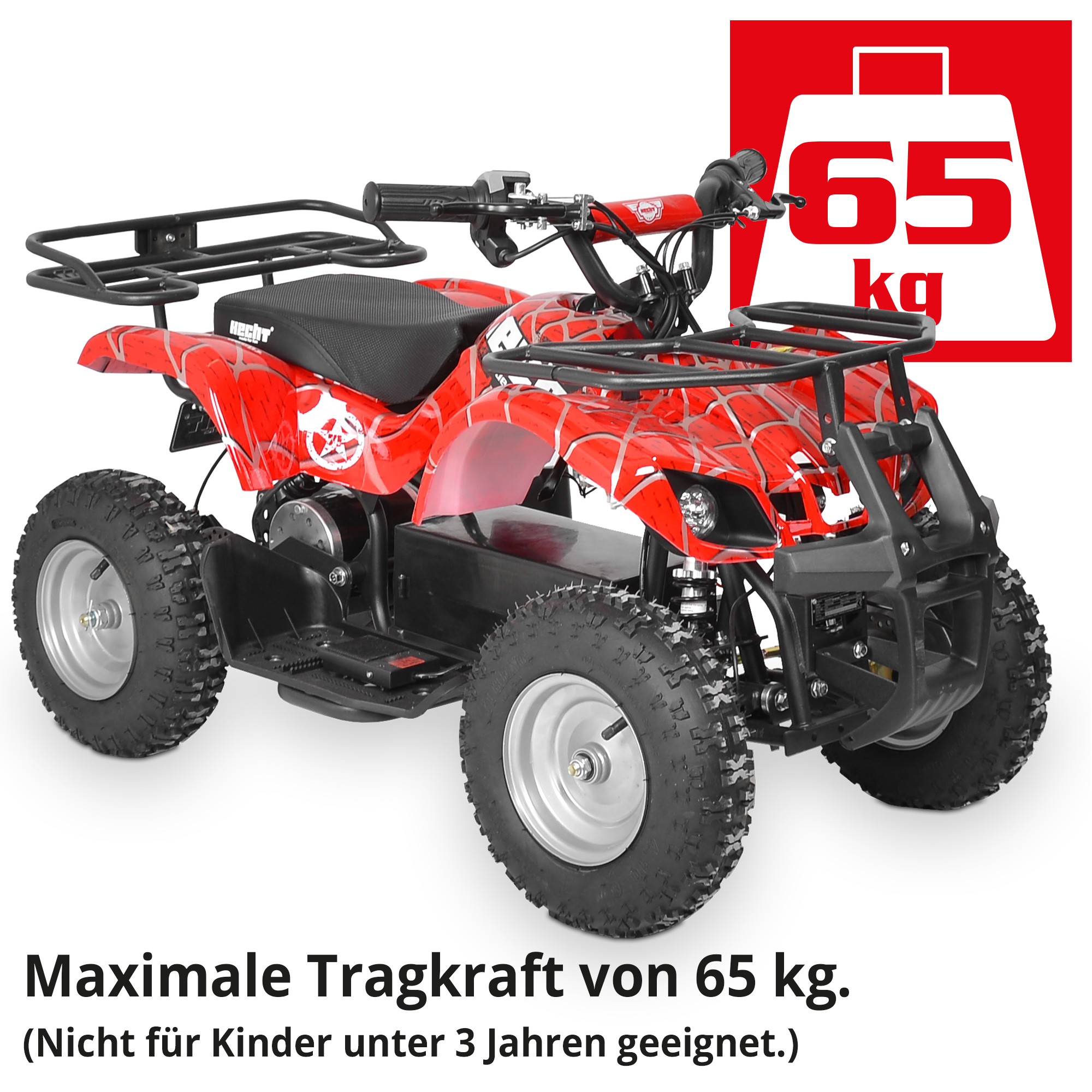 Elektro Quad 56100 Rot mit schwerer Tragkraft: nicht für Kinder unter 3 Jahren geeignet