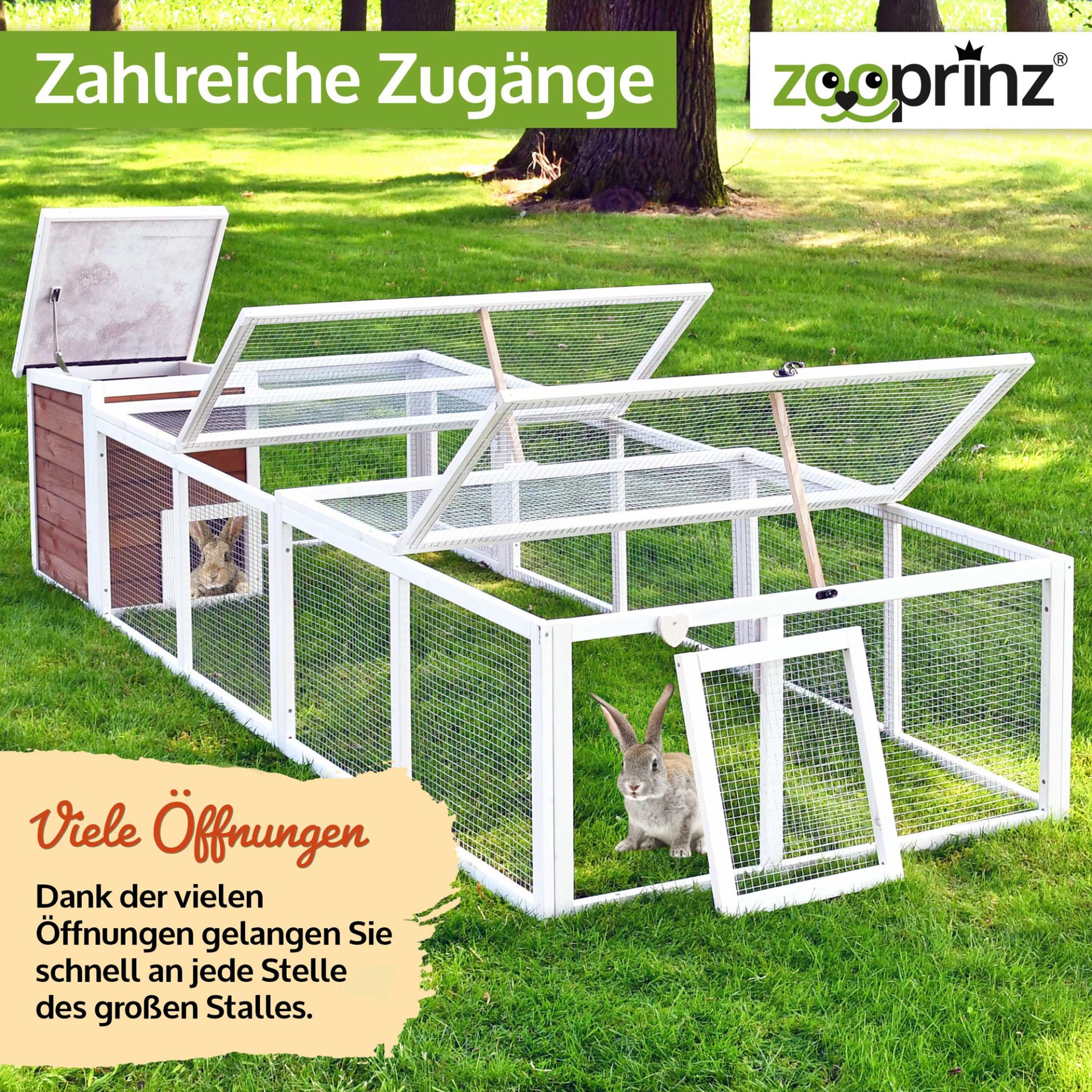 Hasenstall Rabbit Run Comfort; Zahlreiche Zugänge