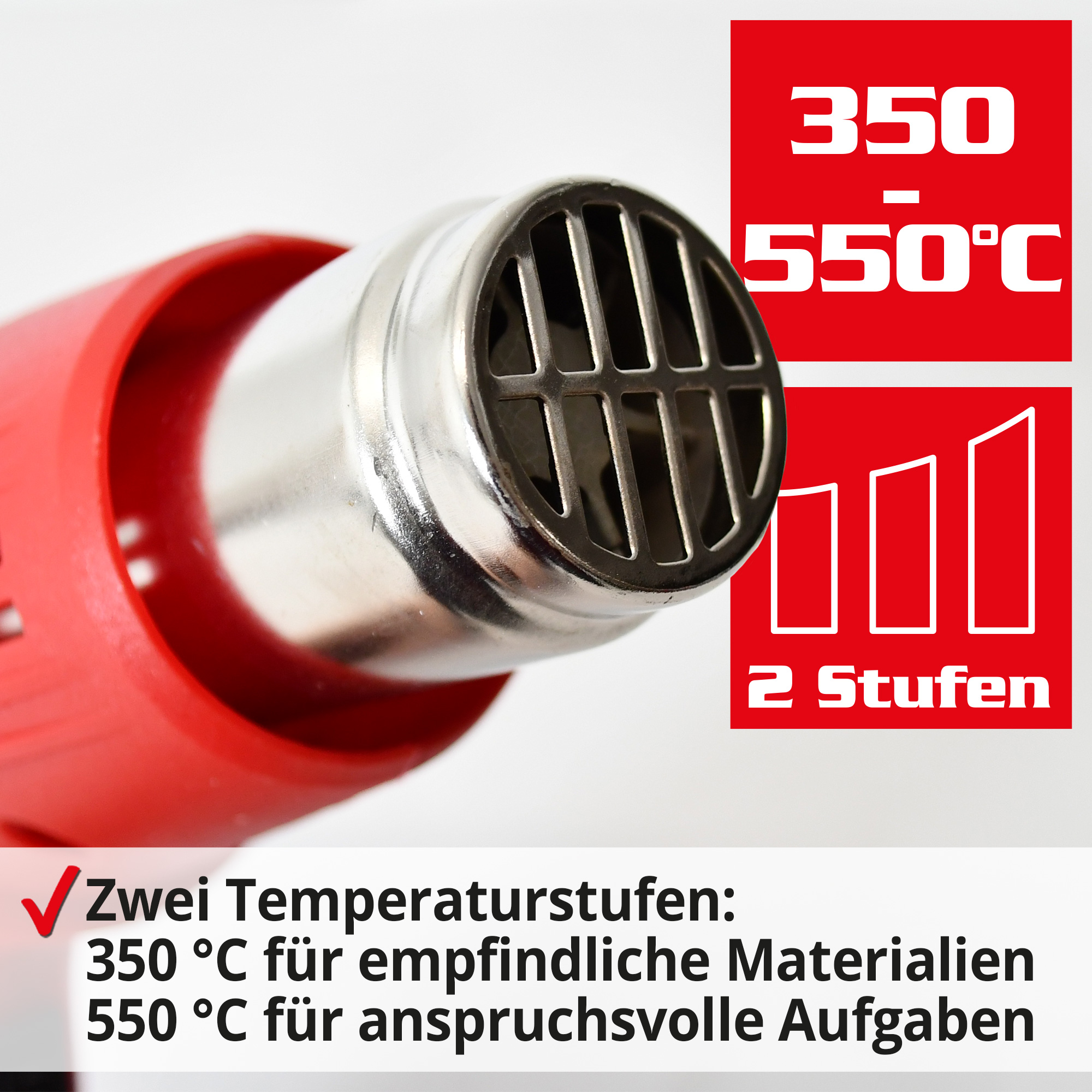HECHT Heißluftgebläse »2022« Heißluftgebläse mit verschiedenen Temperaturstufen