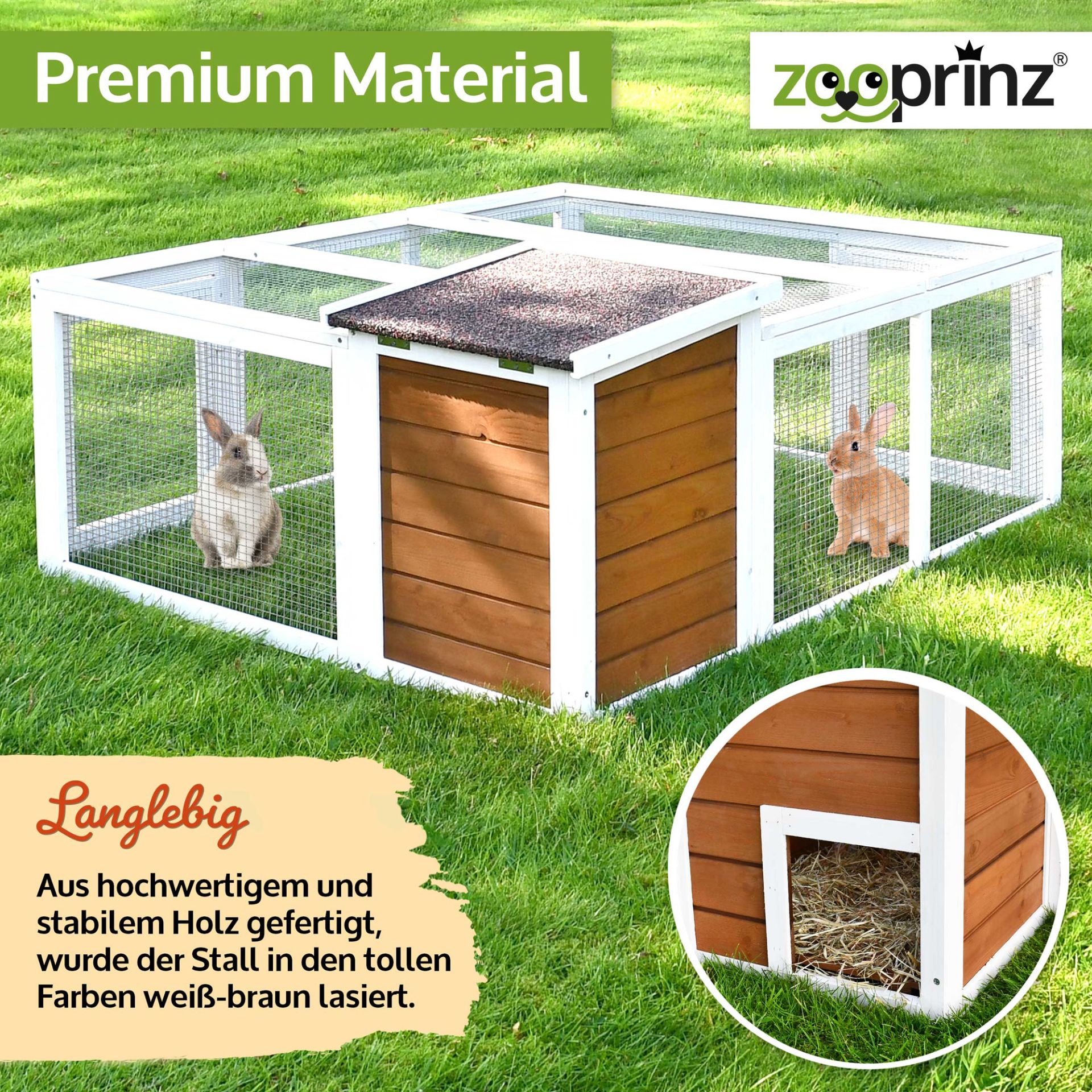 Hasenstall Rabbit Run Comfort; langlebiges, hochwertiges Material