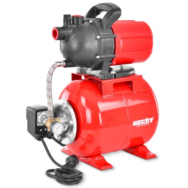 465-titelbild_1 Hauswasserwerk mit 800W Leistung und robustem Druckkessel in HECHT-Rot, freigestellt