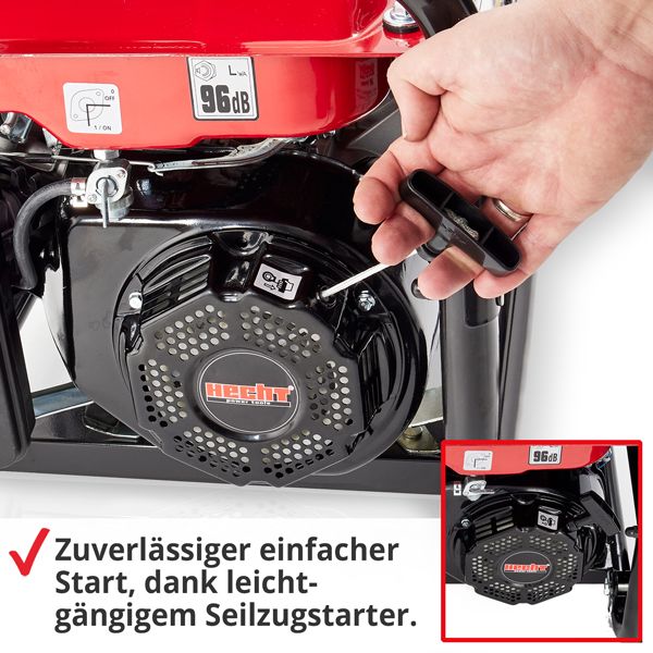 HECHT Stromaggregat GG 3300 Stromaggregat mit einfachem Seilzugstarter