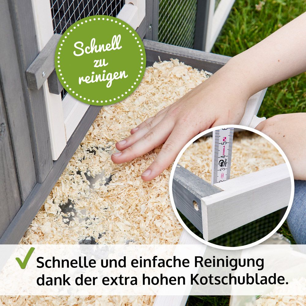 Kaninchenstall Don Camillo; Kotschublade zur einfachen Reinigung