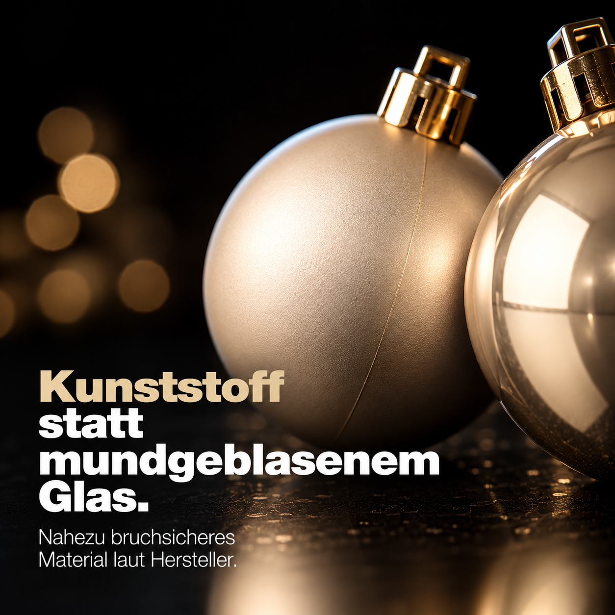ONBEST Christbaumkugeln: Nahezu bruchsicherer Kunststoff statt Glas (Dieses Bild wurde mit Hilfe von KI generiert.)
