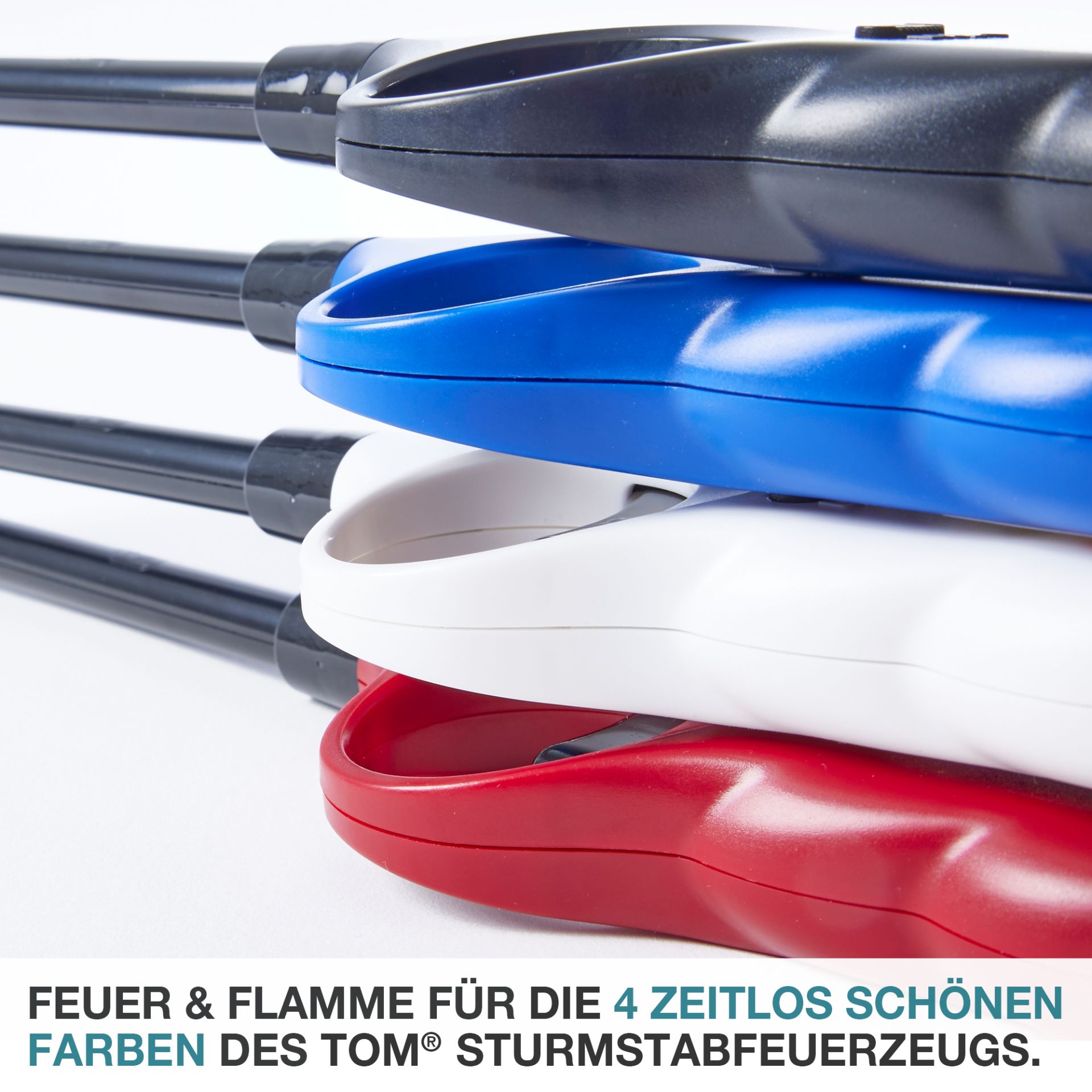 TOM Stabfeuerzeug fest in vier Farben