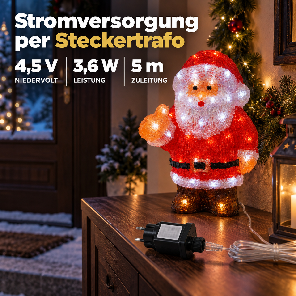 Weihnachtsmann-Figur ONBEST: Rundum gestaltet und aus jedem Winkel dekorativ (Dieses Bild wurde mit Hilfe von KI generiert.)
