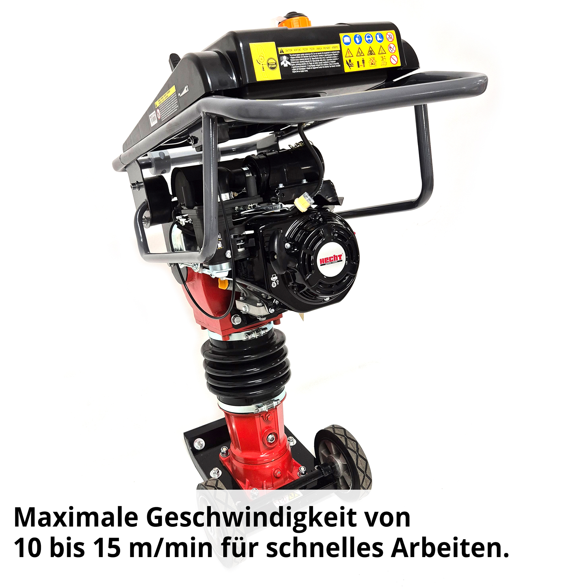 HECHT 1118 Benzin Stampfer mit maximaler Geschwindigkeit von 10 bis 15 Meter pro Minute für schnelles Arbeiten