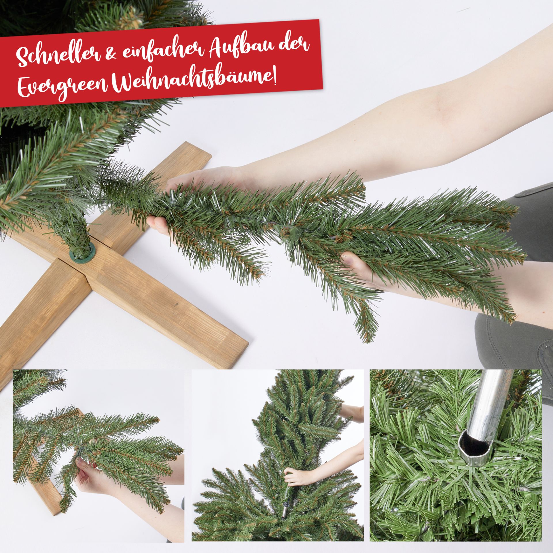 Weihnachtsbaum Classic 1,80 Meter - Schneller und einfacher Aufbau der Evergreen Weihnachtsbäume
