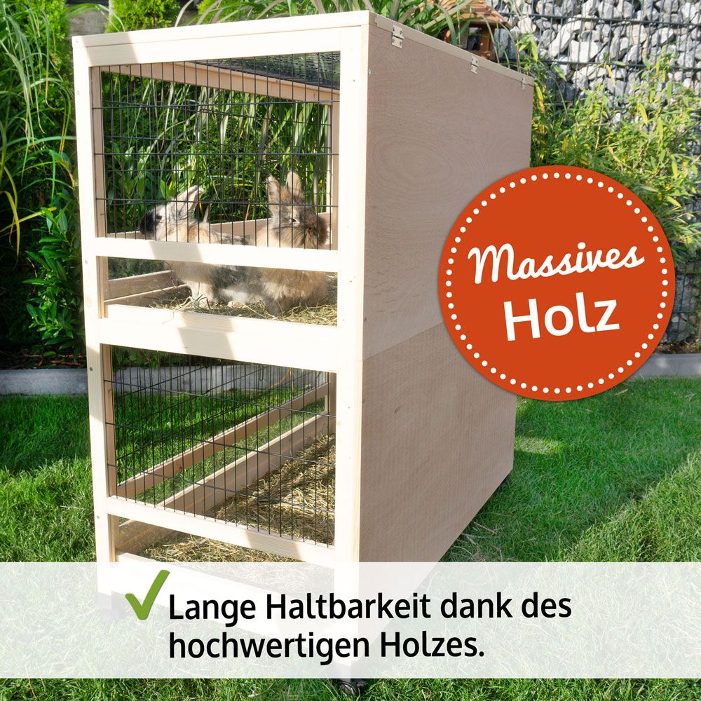 zooprinz Hasenstall Knuffel Lange Haltbarkeit durch massives Holz
