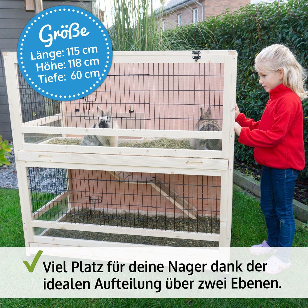 zooprinz Hasenstall Knuffel Zwei Ebenen und viel Platz