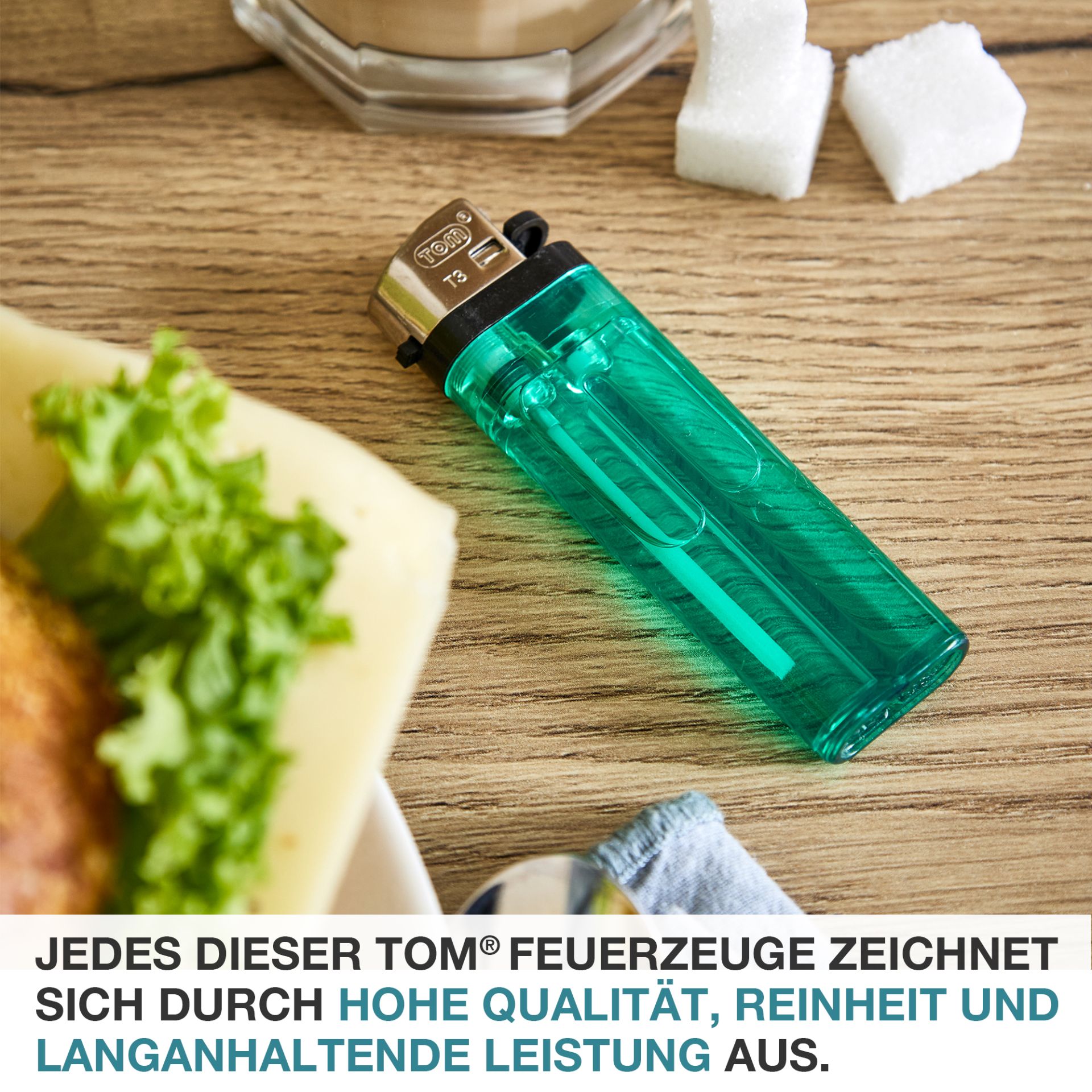 TOM Reibrad Feuerzeug mit hoher Qualität, Reinheit und langanhaltender Leistung