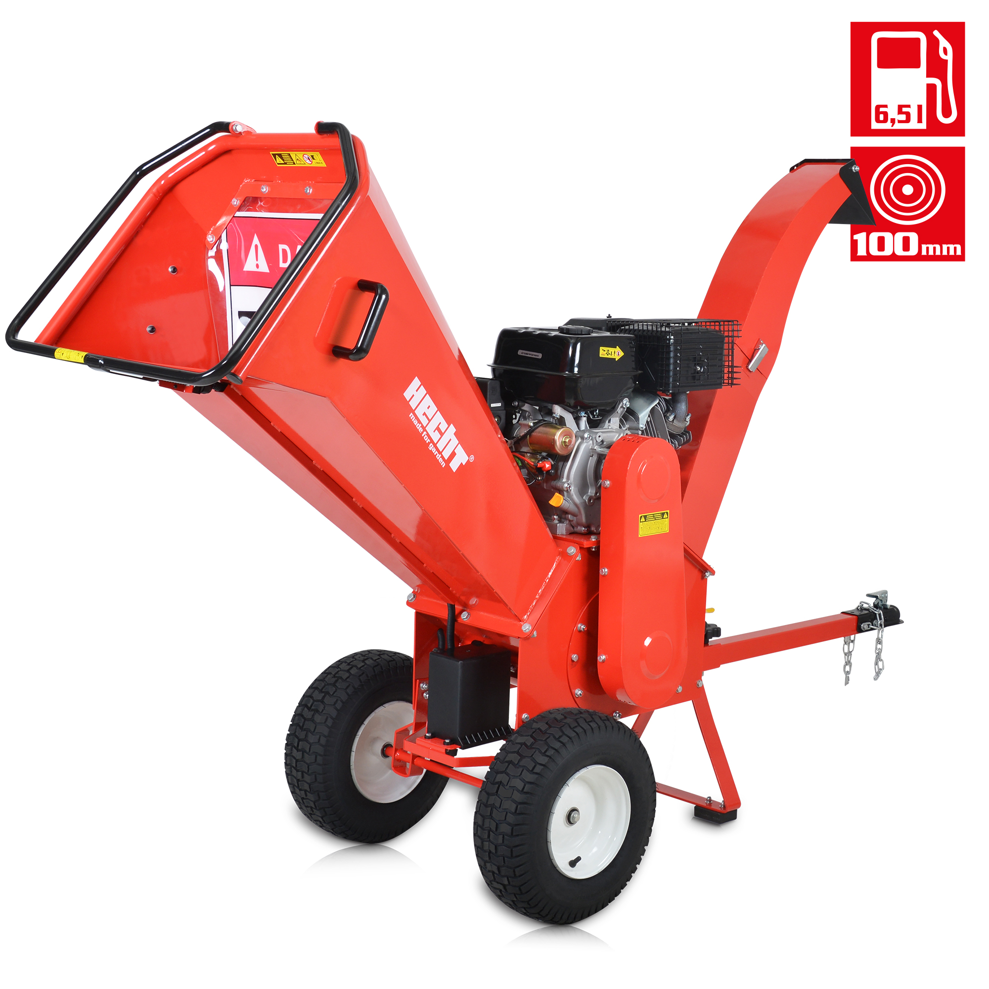 HECHT Benzin Gartenhäcksler 6642 Benzin Gartenhäcksler für Gartenarbeit Hofarbeit Forstarbeit