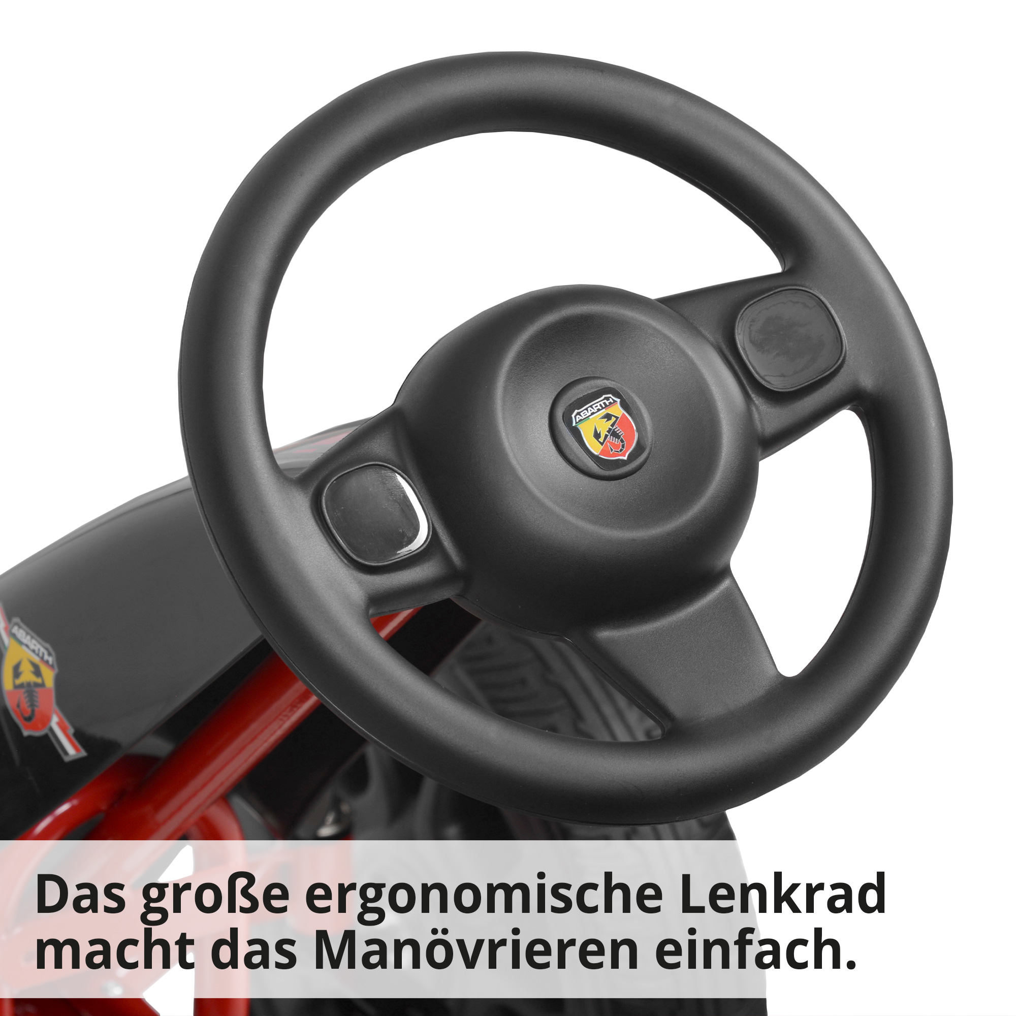 ABARTH Tretkart Black Tretkart mit ergonomischem Lenkrad