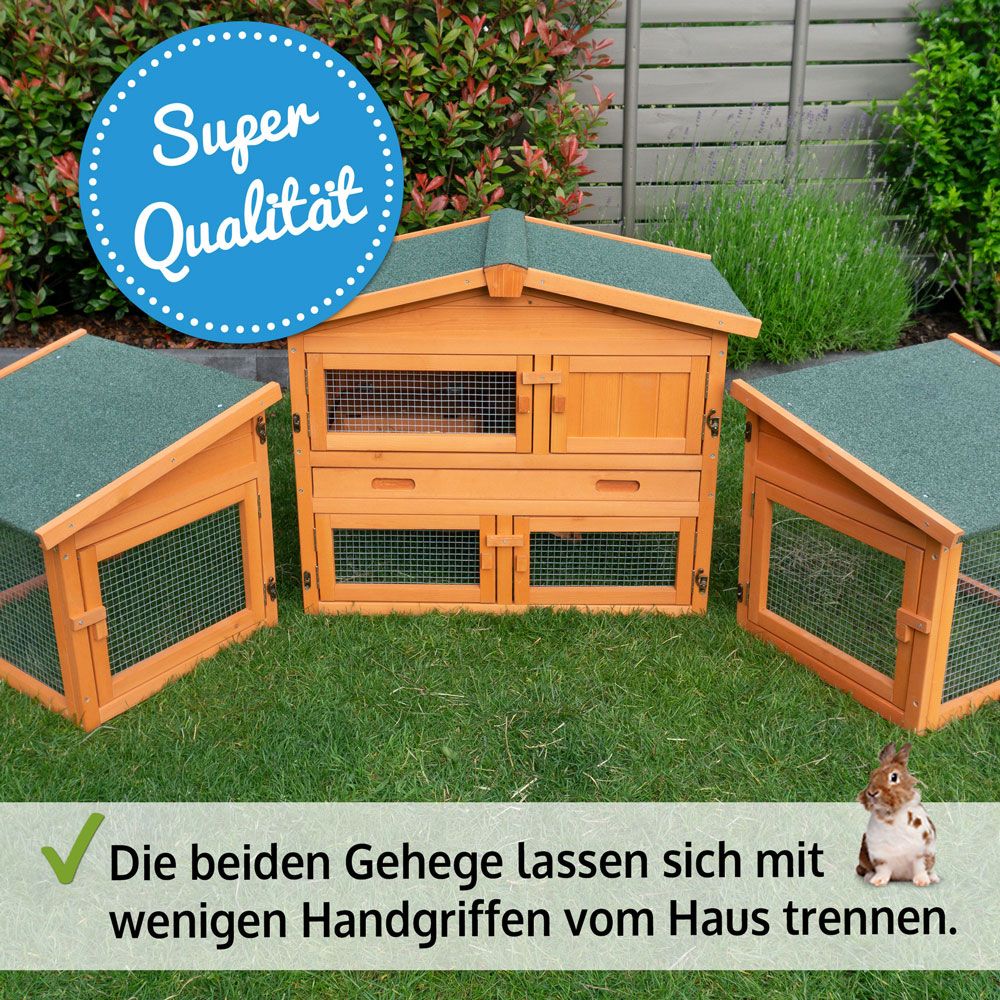 Hasenstall König großer Hasenstall lässt sich zur Reinigung einfach auseinander bauen Zooprinz