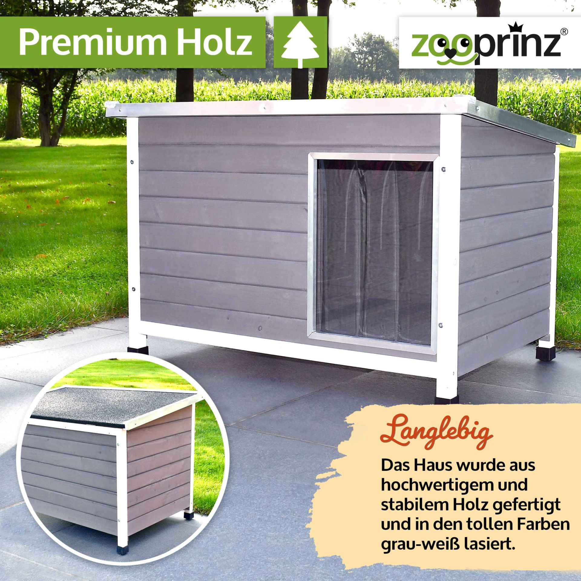 Hundehütte Jacky; langlebiges Premium-Holz