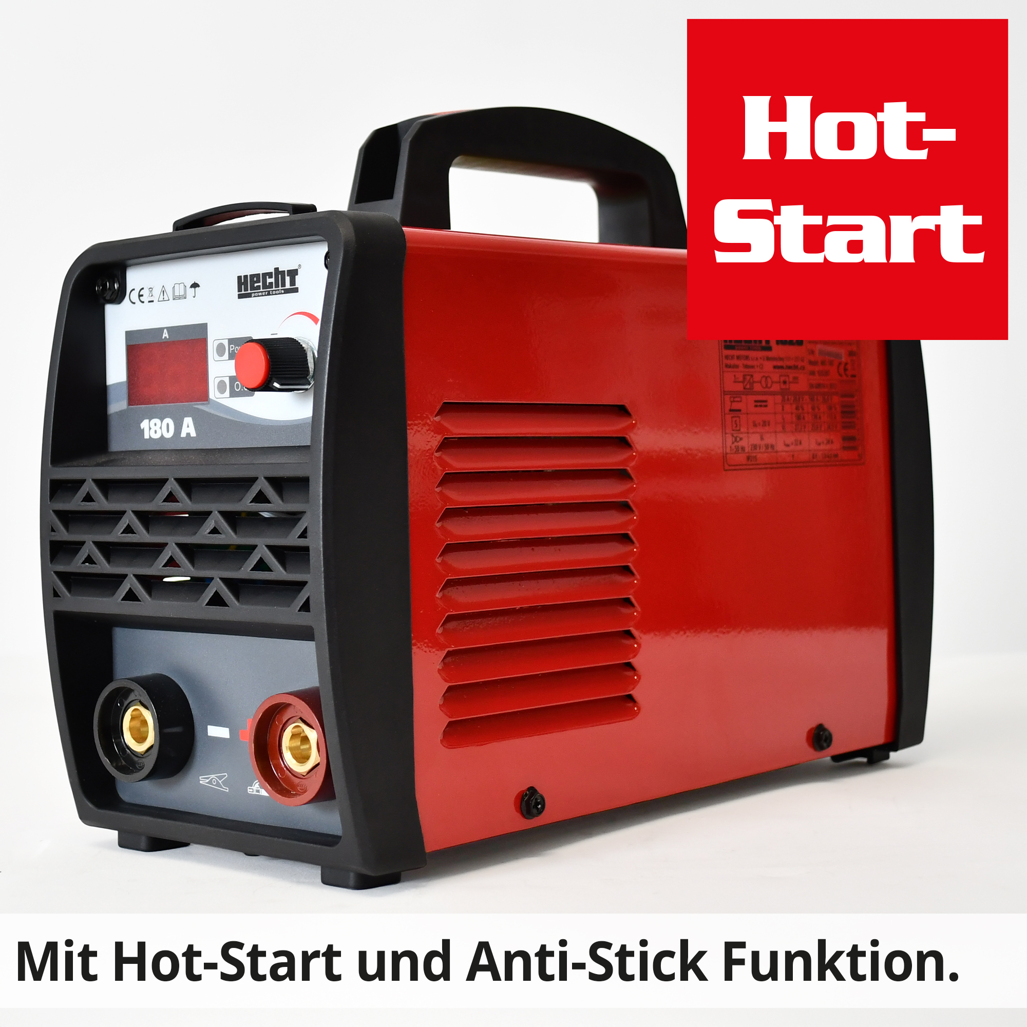 HECHT 1828 MMA Inverter Schweißgerät; Mit Hot-Start und Anti-Stick Funktion