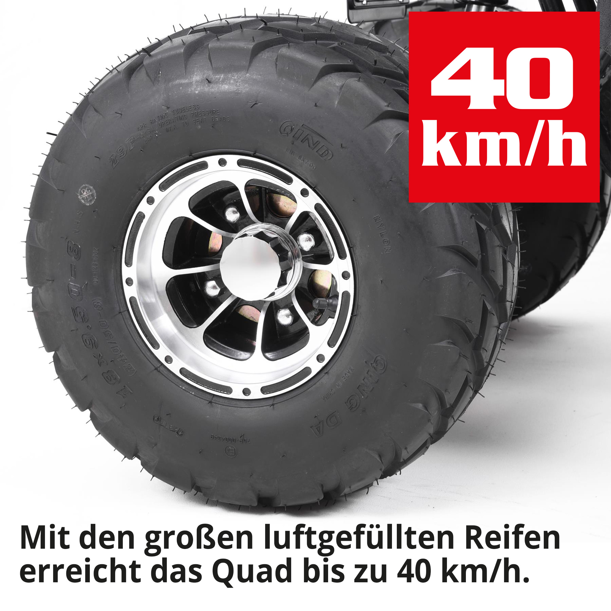 Quad mit Straßenzulassung; Große Reifen; bis 40 km/h