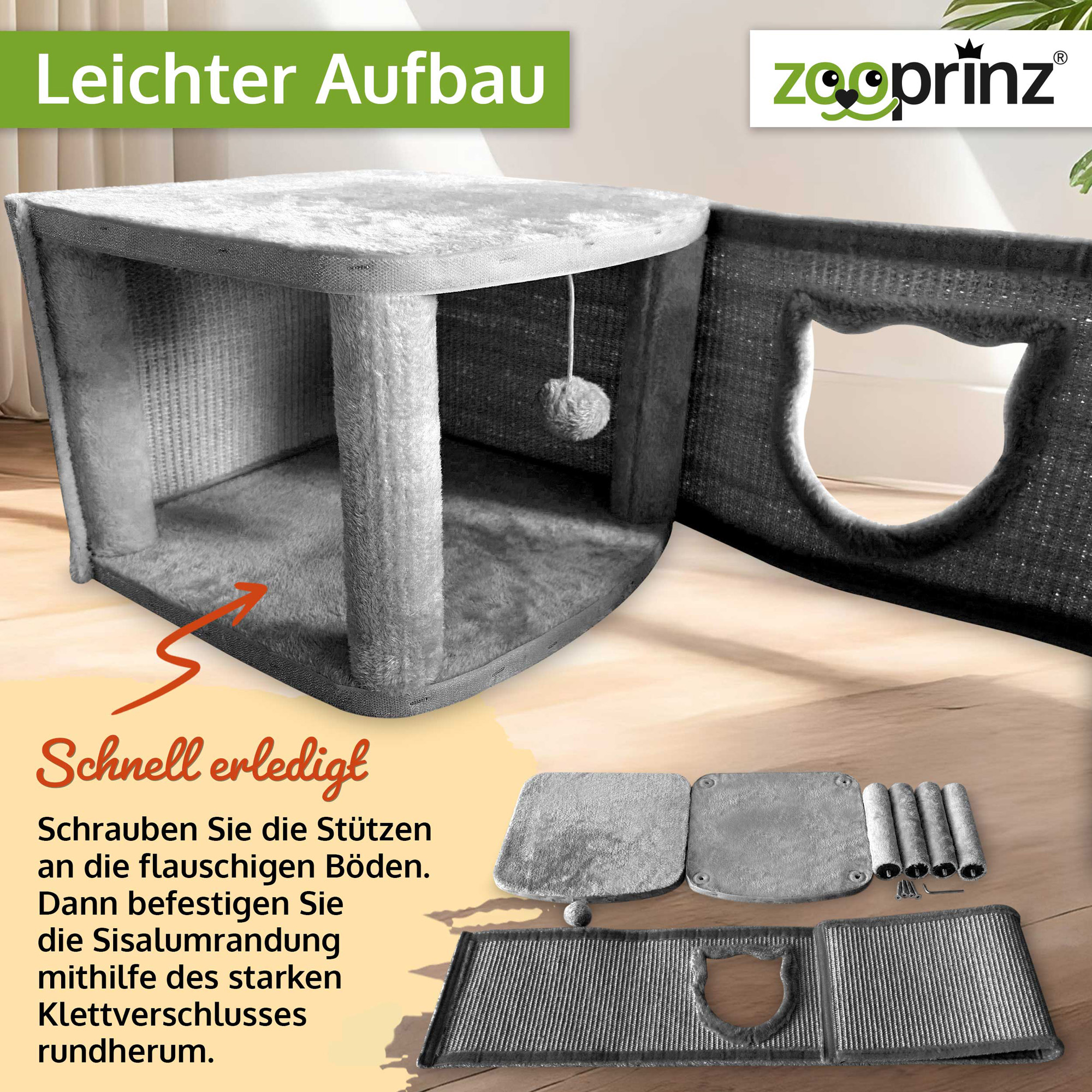 Katzenhaus Sisal; leichter Aufbau  Katzenhaus Sisal; leichter Aufbau