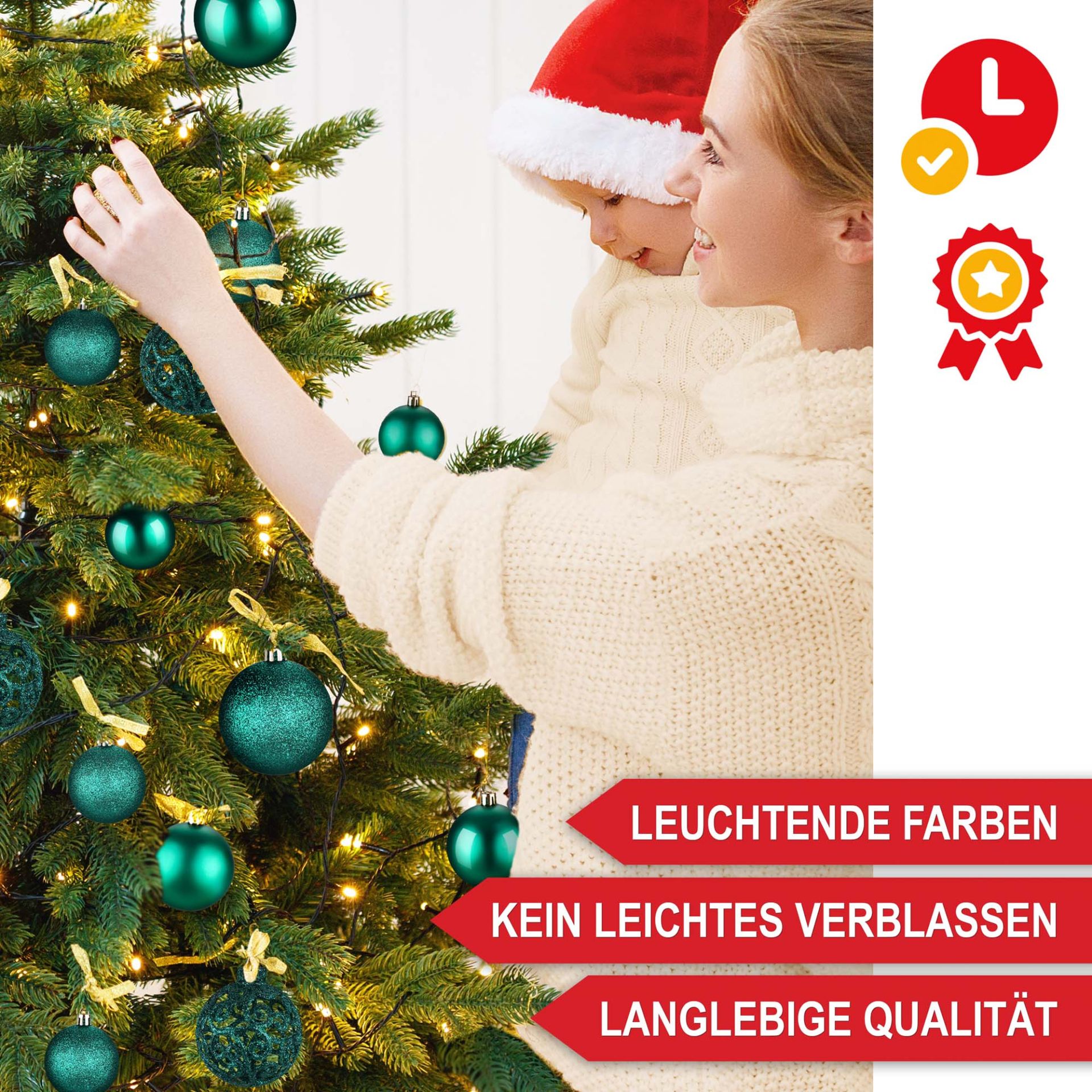 Weihnachtskugeln grün - Leuchtende Farben, kein leichtes verblassen, langlebige Qualität