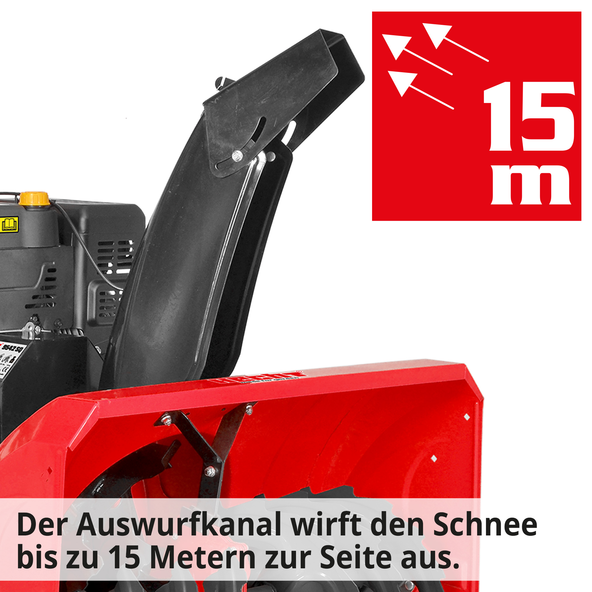 Hecht Benzin-Schneefräse 9562 SQ mit 15 m Auswurfreichweite 