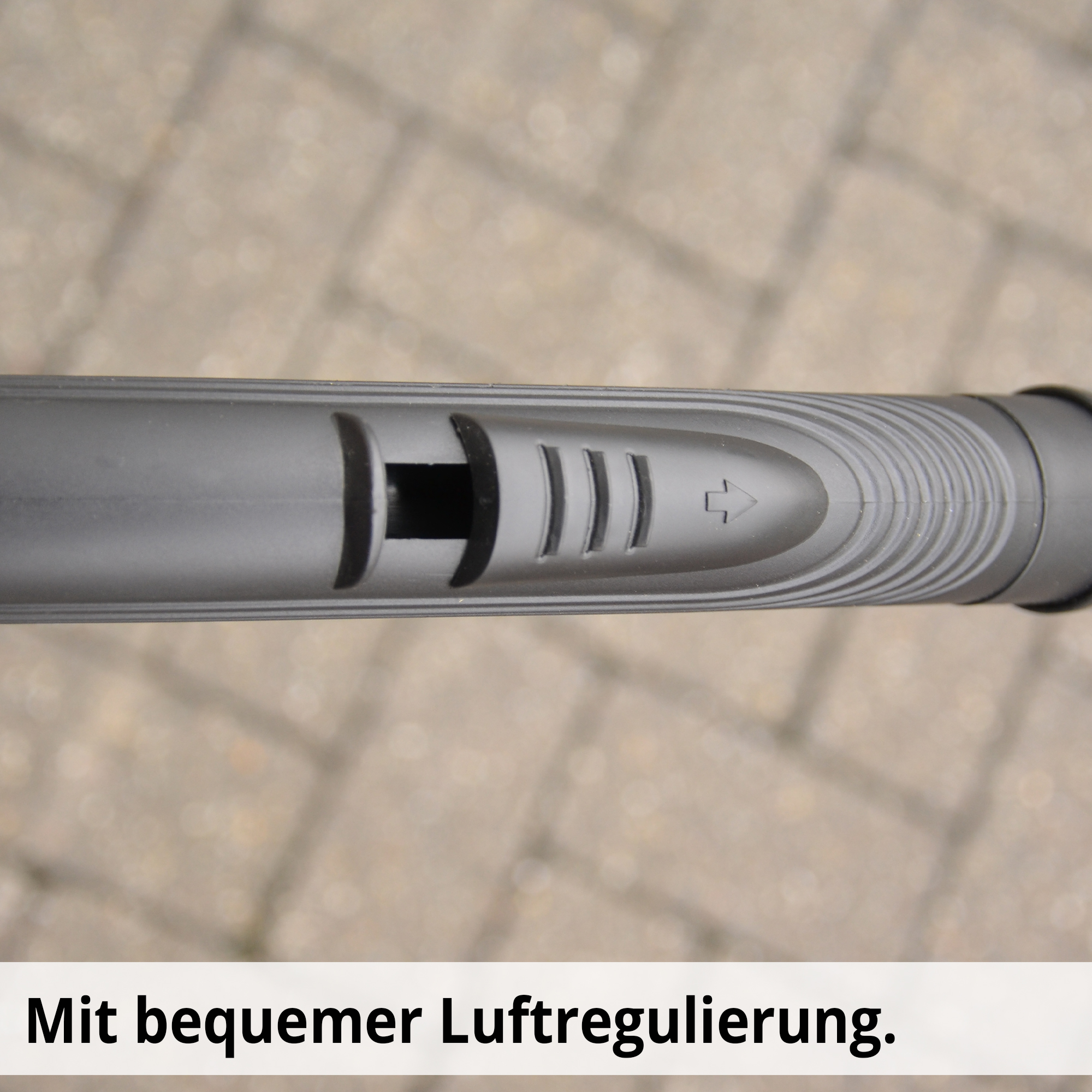 Industriesauger mit regulierbarem Luftschieber direkt am Handrohr für flexible Saugleistung
