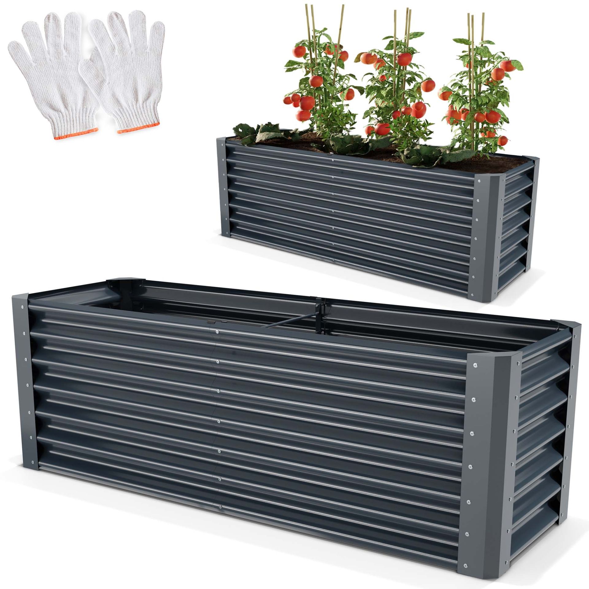 ONBEST, Hochbeet Stahl Anthrazit XL, Artikelnummer 44423