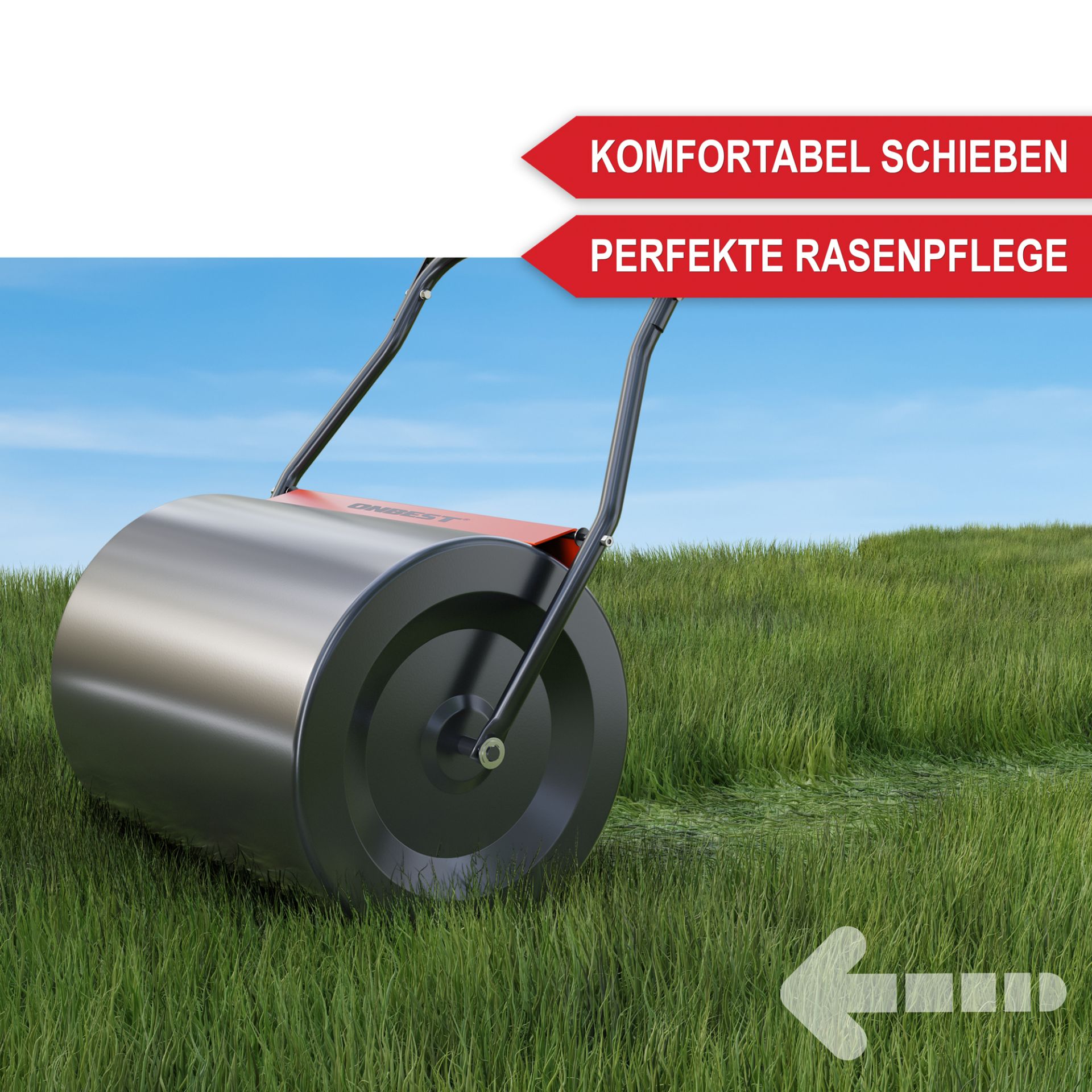Gartenwalze - komfortabel schieben, perfekte Rasenpflege