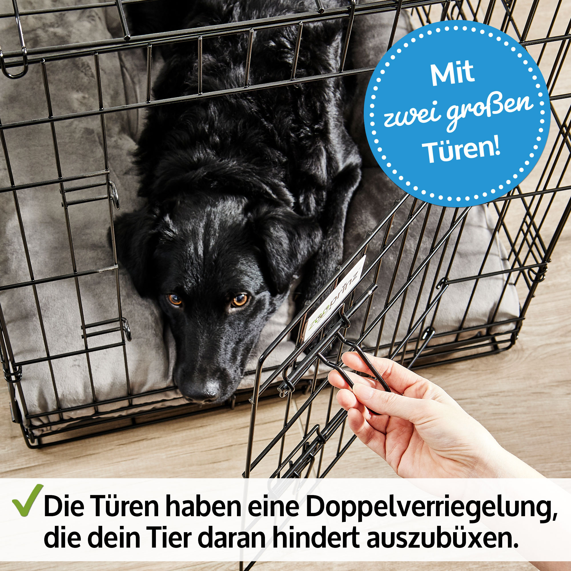 Hundekäfig faltbar zooprinz Größe M kompakt und leicht zu verstauen