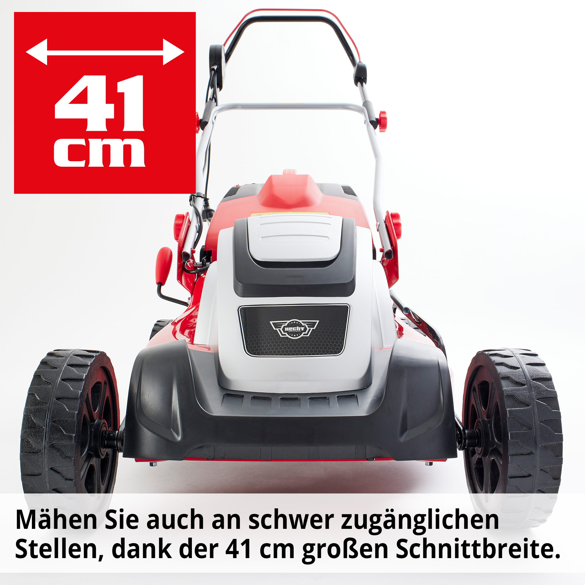 Elektro-Rasenmäher-Akku mit 41 cm Schnittbreite für schnelles arbeiten 
