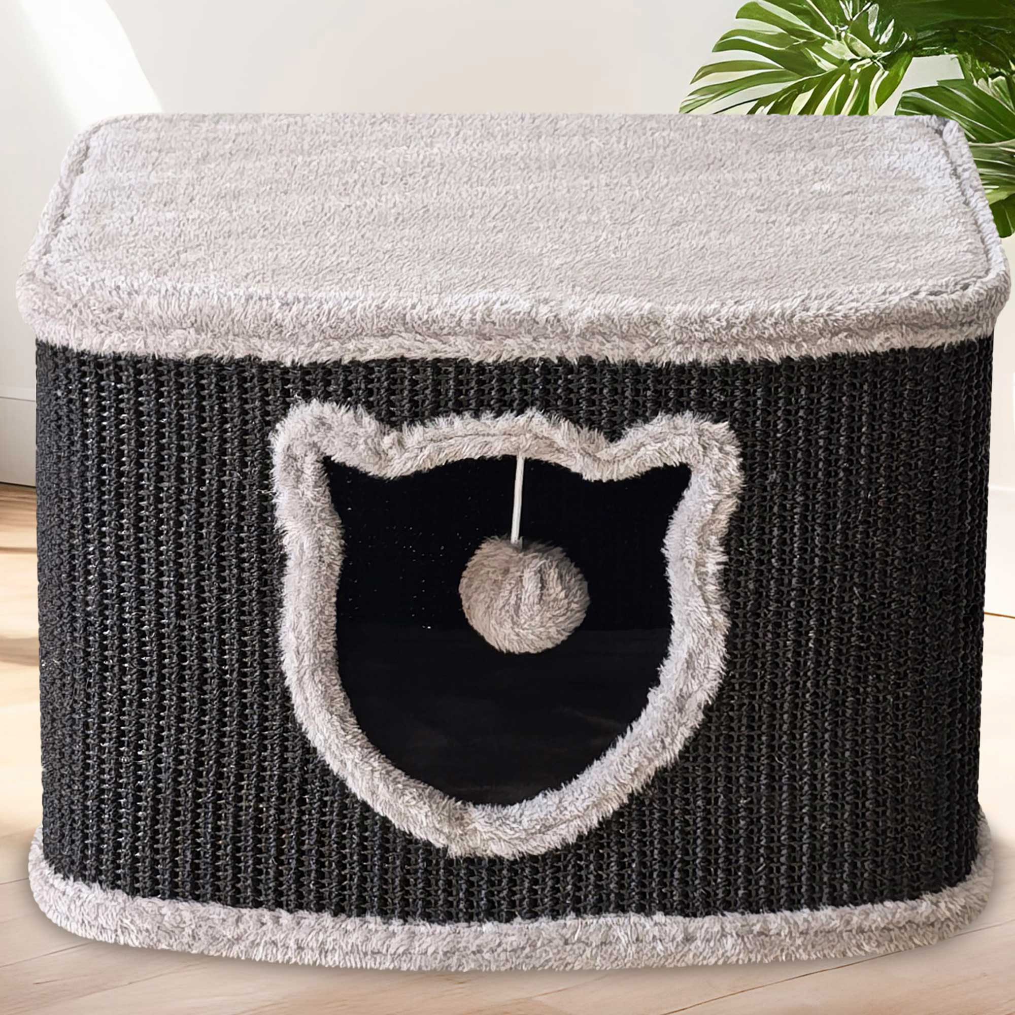 Zooprinz Katzenhaus Sisal Schwarz