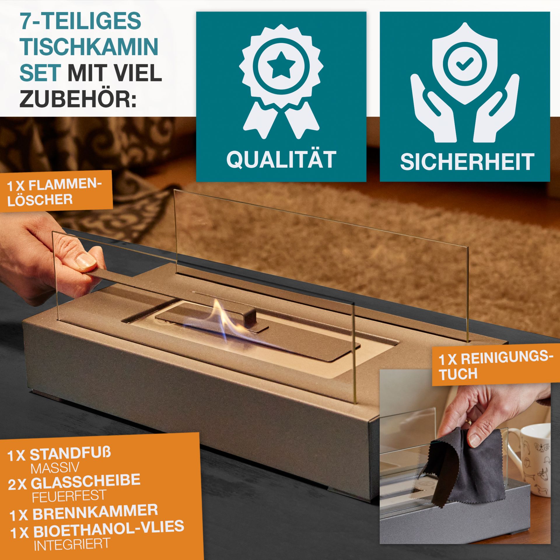 43924-galeriebild_6 TOM Tischkamin Eckig; 7-teilig