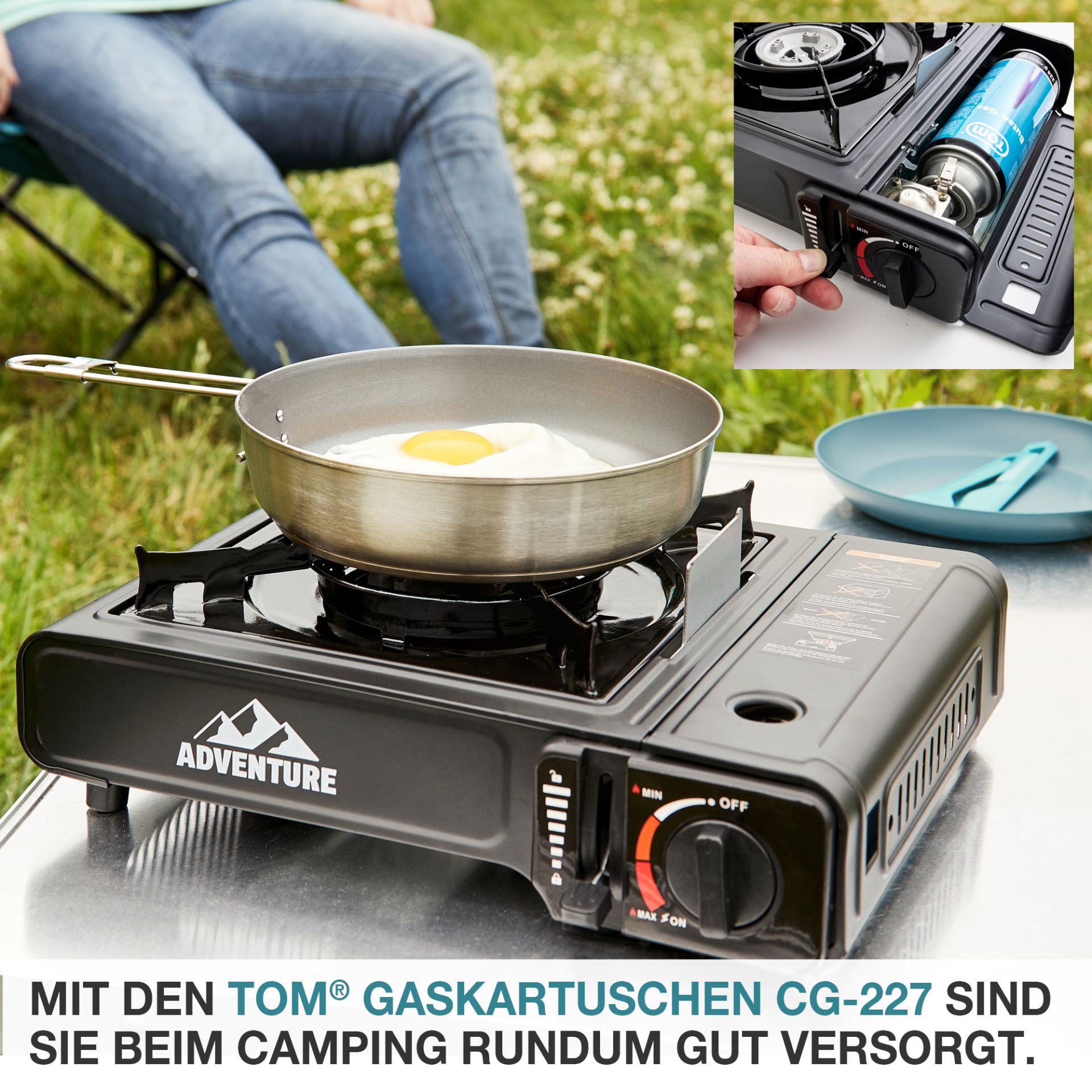 TOM Butan Gaskartusche CG-227 fürs Camping bestens geeignet