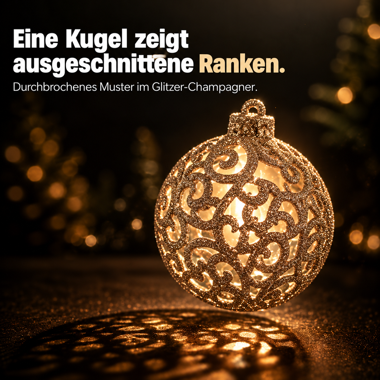 ONBEST Baumschmuck: Edle Weihnachtskugel mit durchbrochenem Muster (Dieses Bild wurde mit Hilfe von KI generiert.)