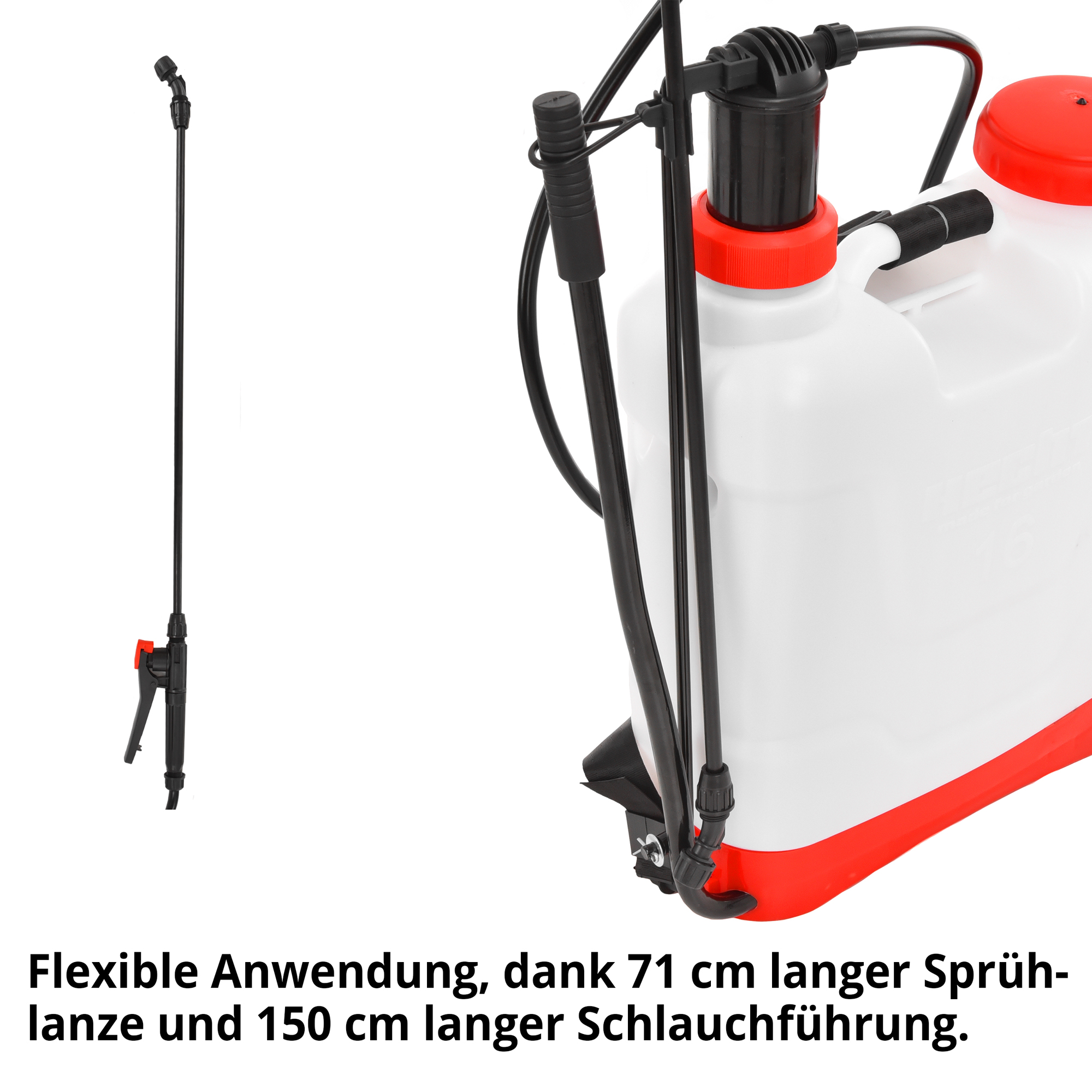 Hecht 4166 Rückenspritze; Flexible Anwendung sank langer Sprühlanze und langer Schlauchführung