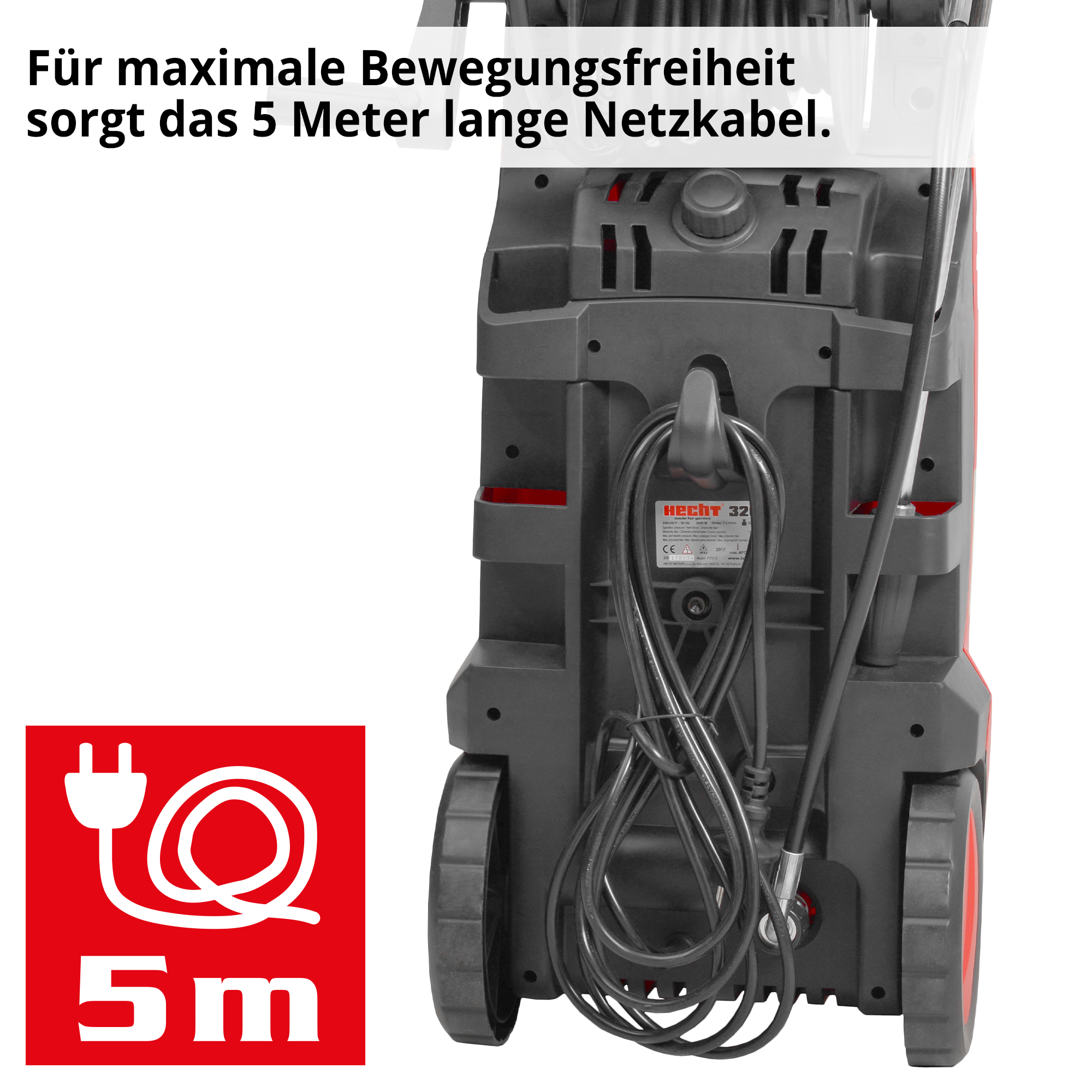 HECHT Elektro Hochdruckreiniger »326« Hochdruckreiniger mit langem Netzkabel