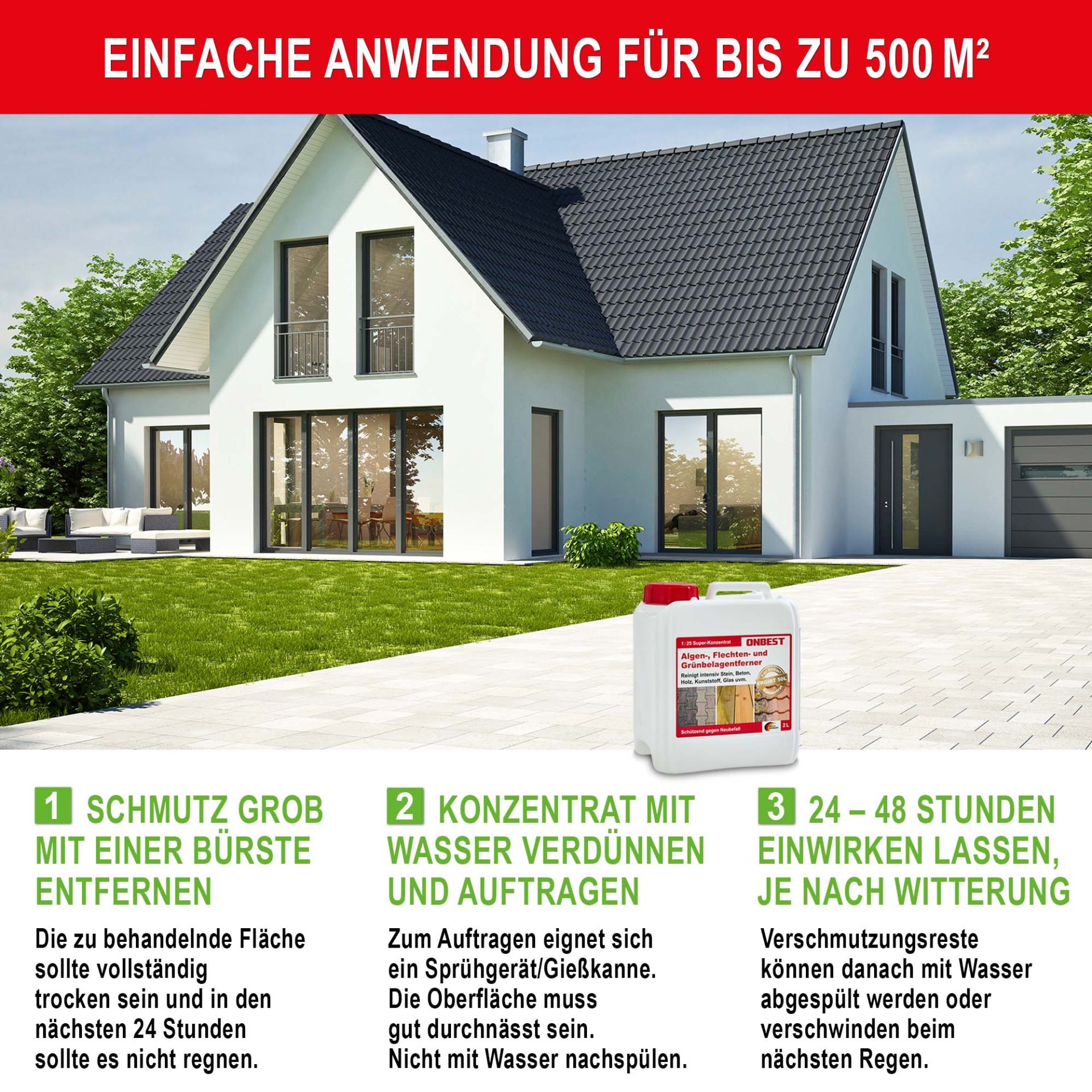 Einfache Anwendung  - Grünbelag Entferner