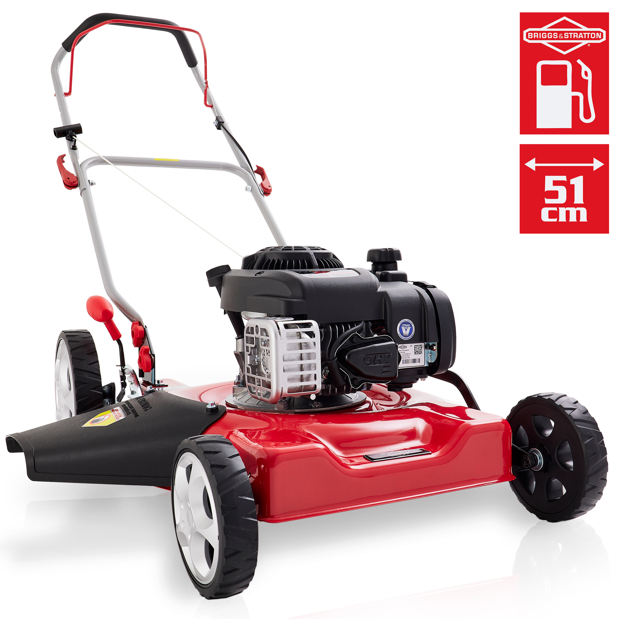 Hecht Benzin-Rasenmäher mit Seitenauswurf und 51 cm Schnittbreite  Hecht Benzin-Rasenmäher mit Seitenauswurf und 51 cm Schnittbreite