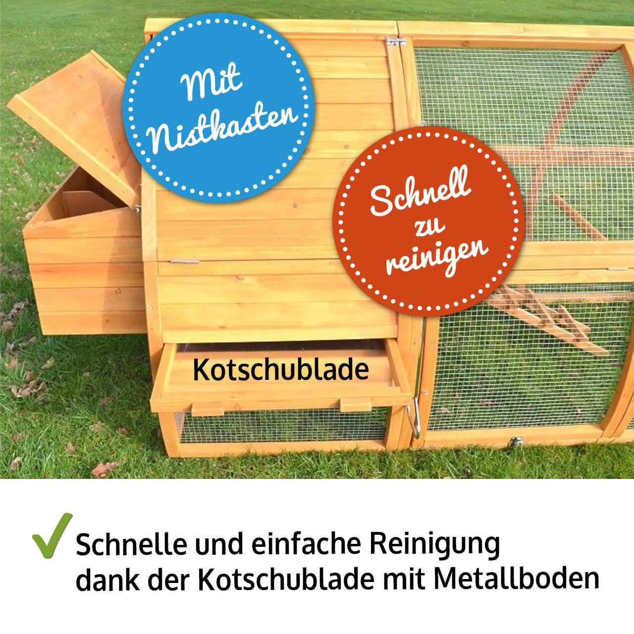 zooprinz Hühnervoliere Superhenne Kotschublade für schnelle und einfache Reinigung 