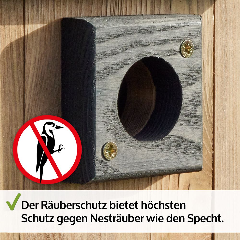 Nistkasten; Räuberschutz gegen Spechte