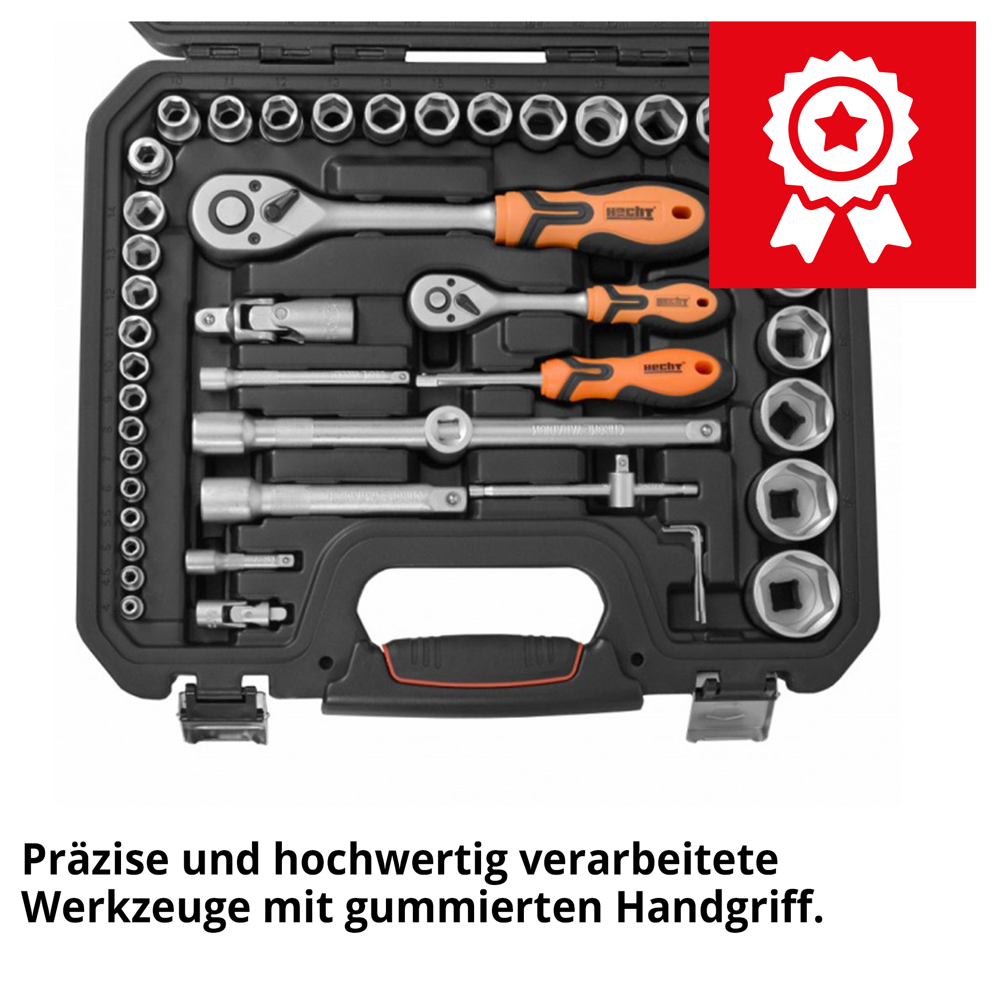 HECHT Knarrenkasten-Set »94-teilig« Knarrenkasten mit Ratschen aus Vanadium Stahl