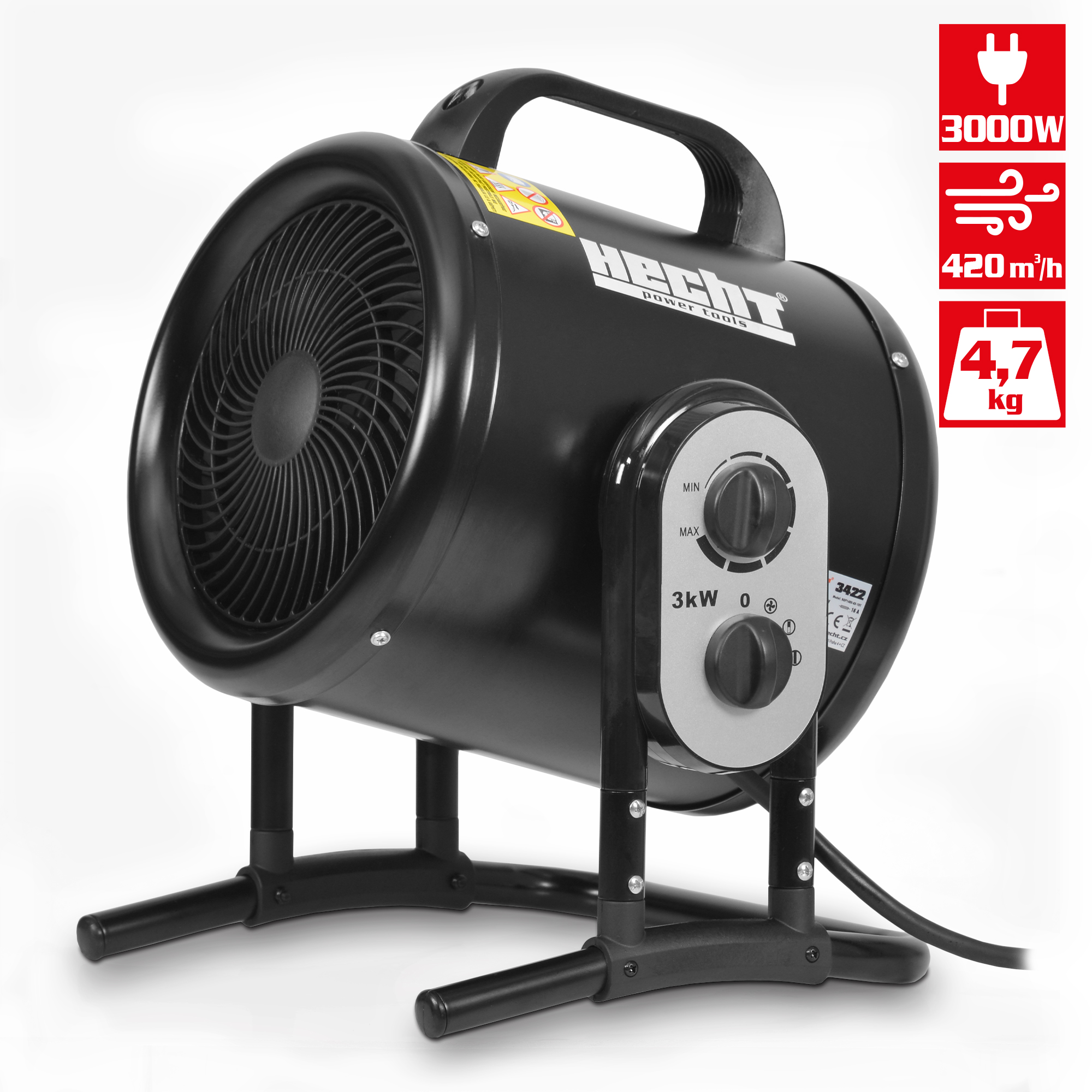 Heizlüfter; Winkelverstellung für optimale Wärmerichtung