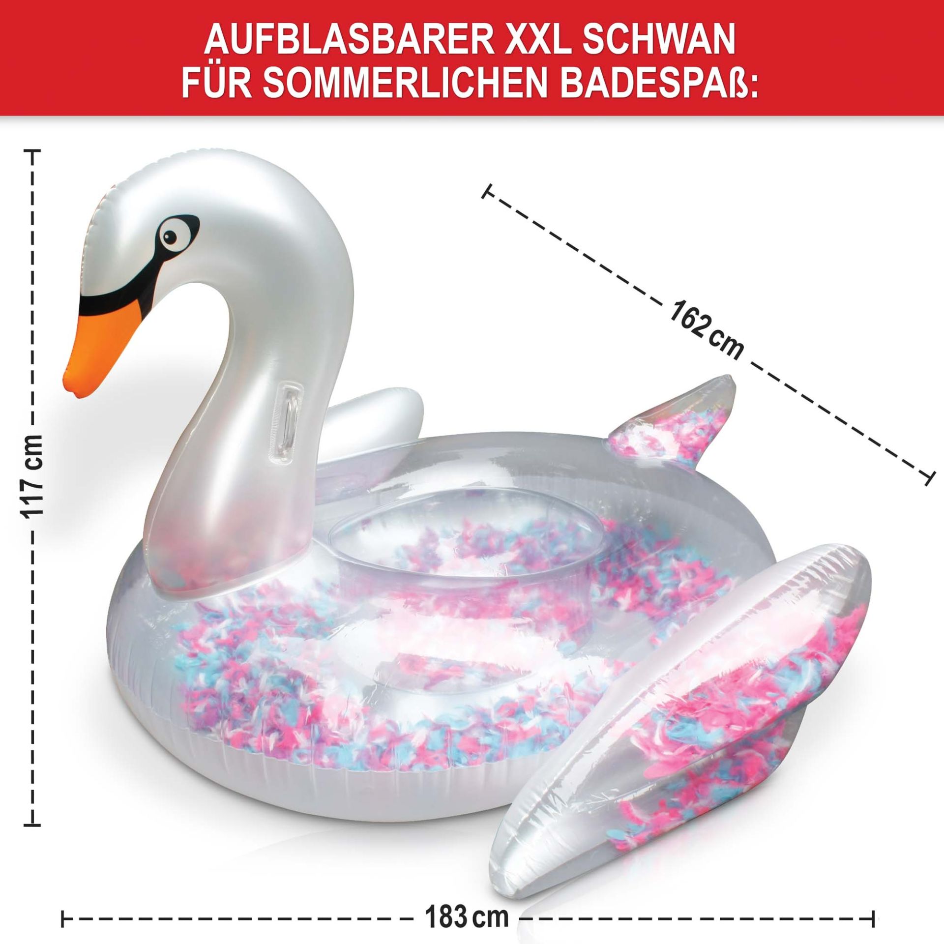 Schwimmtier Schwan - Aufblasbar XXL Schwan
